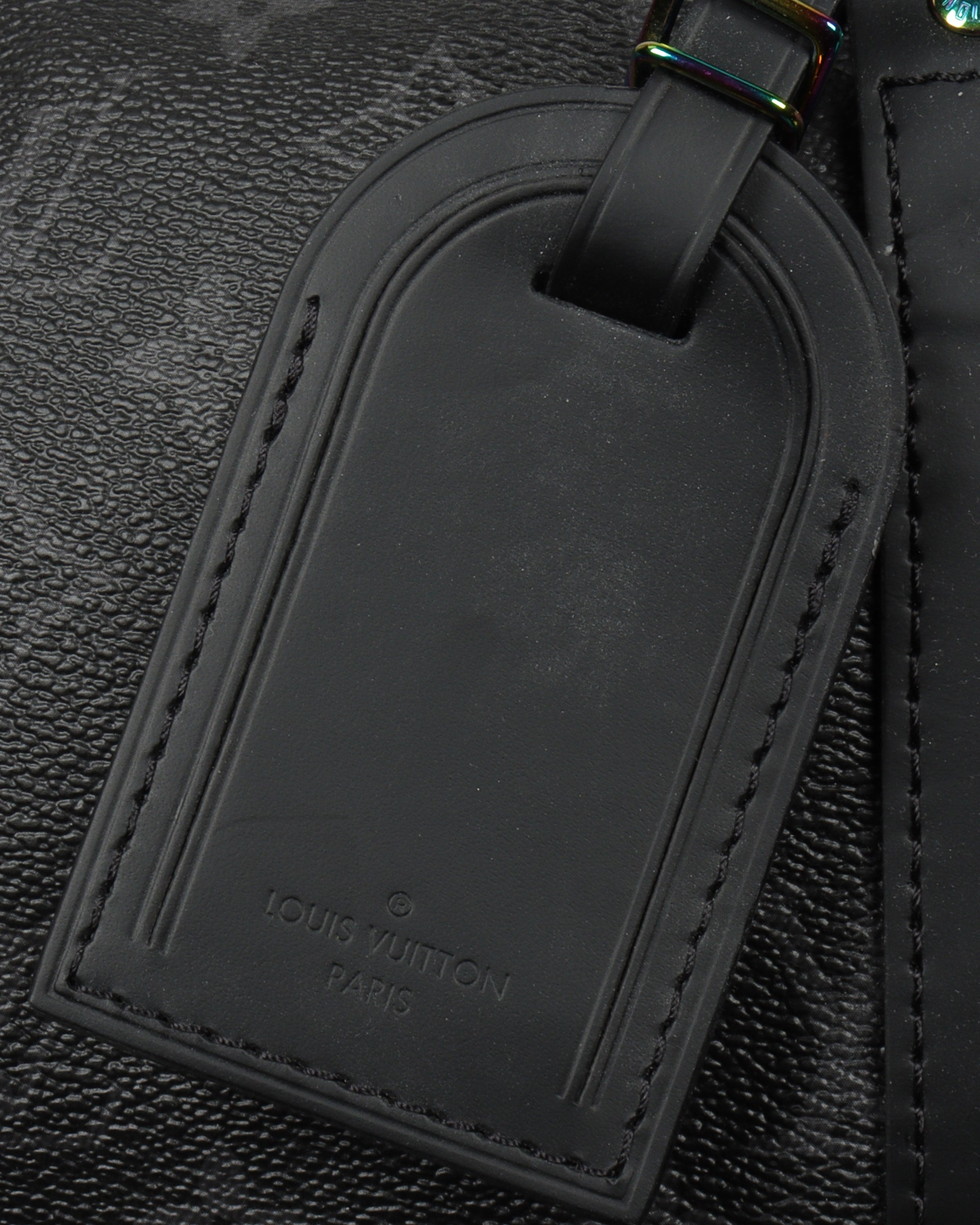 Louis Vuitton Black Leather Fragment Luggage Tag