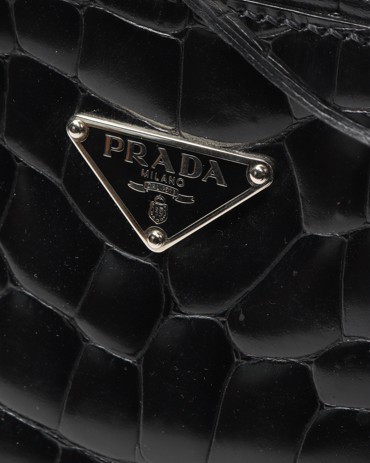 Vintage Embossed Crocodile Effect Bag