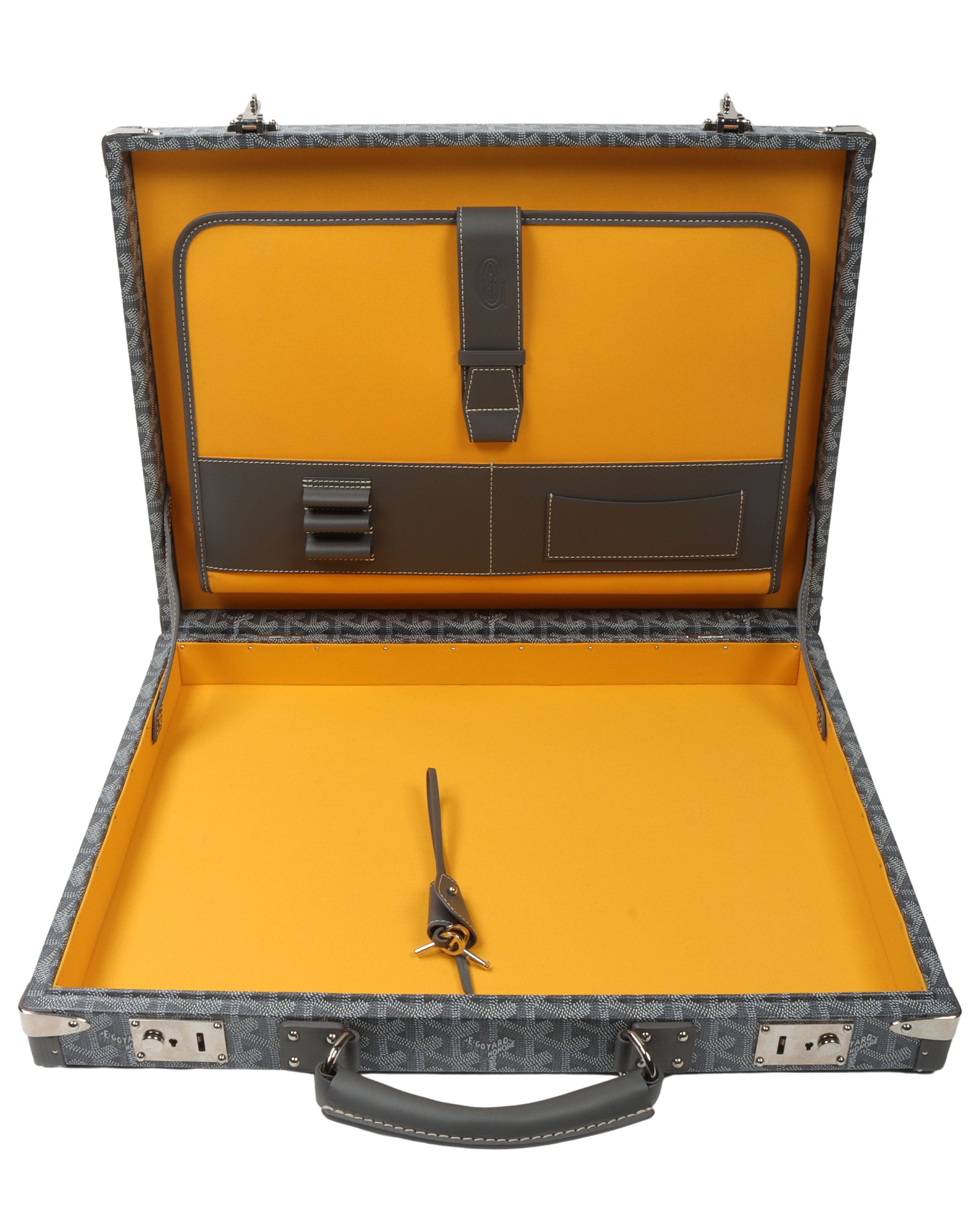 Chevron Coated Canvas Mallette Manoir Briefcase