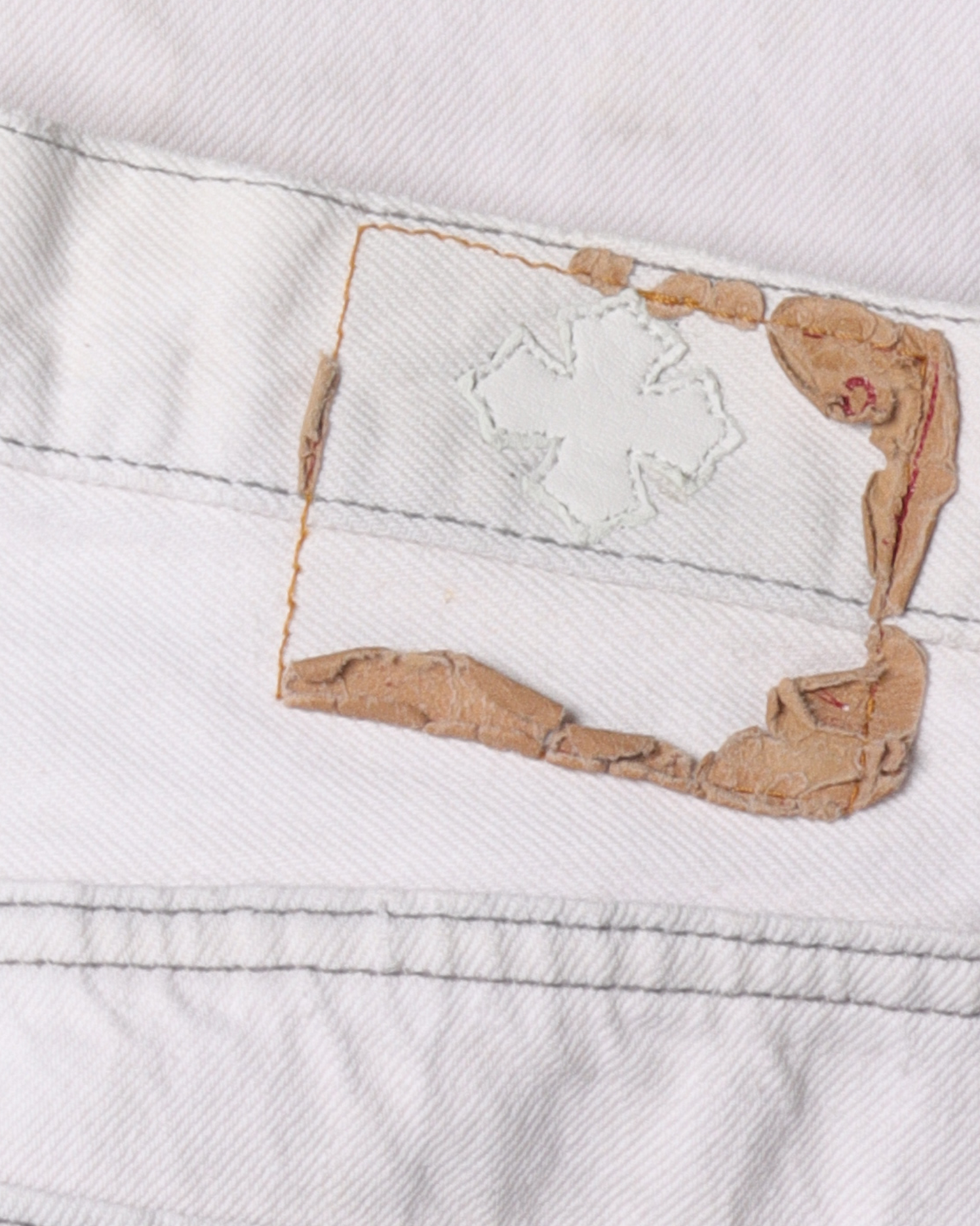 Levi's White Leopard Cross Patch Denim
