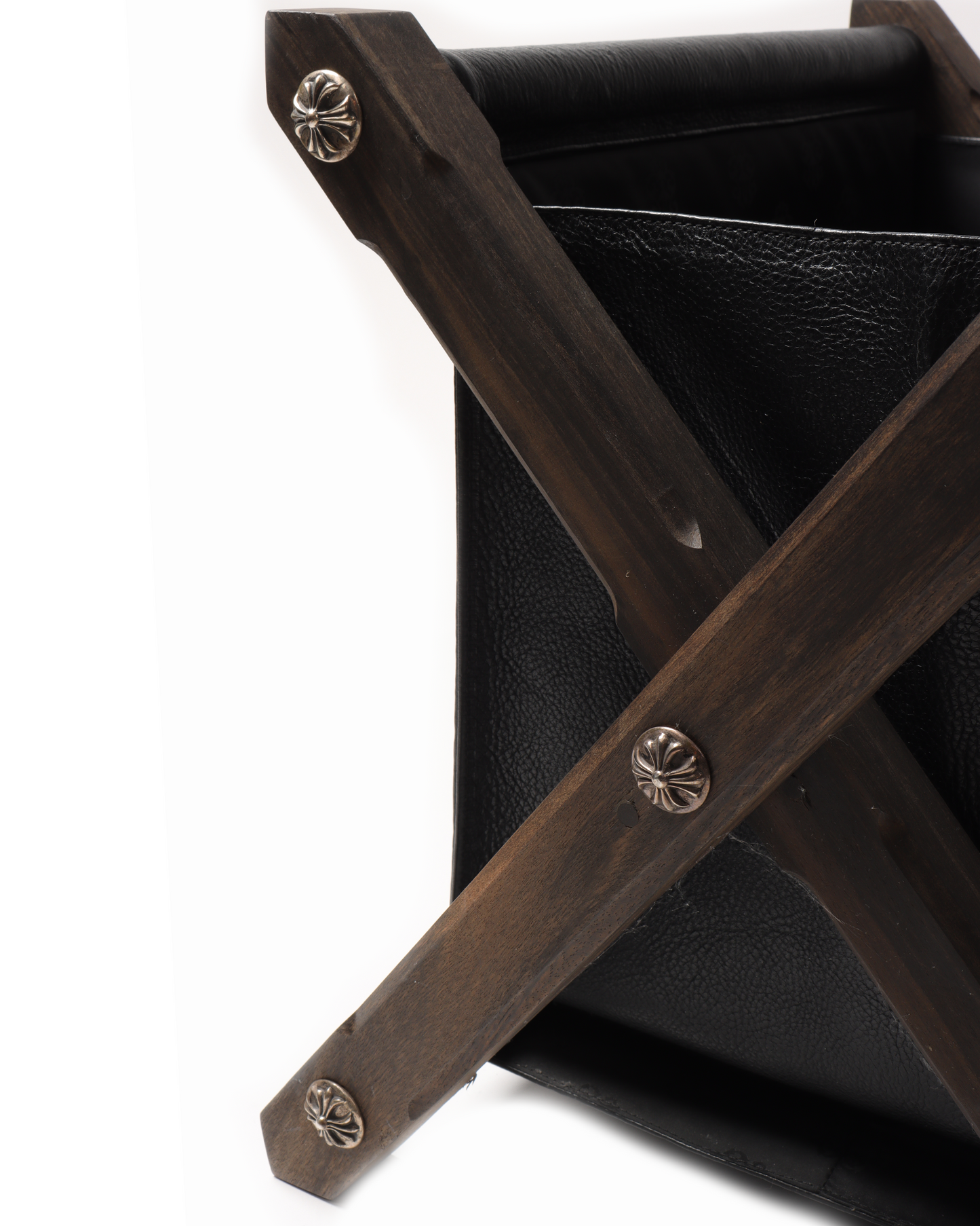 Black Leather Magazine Holder
