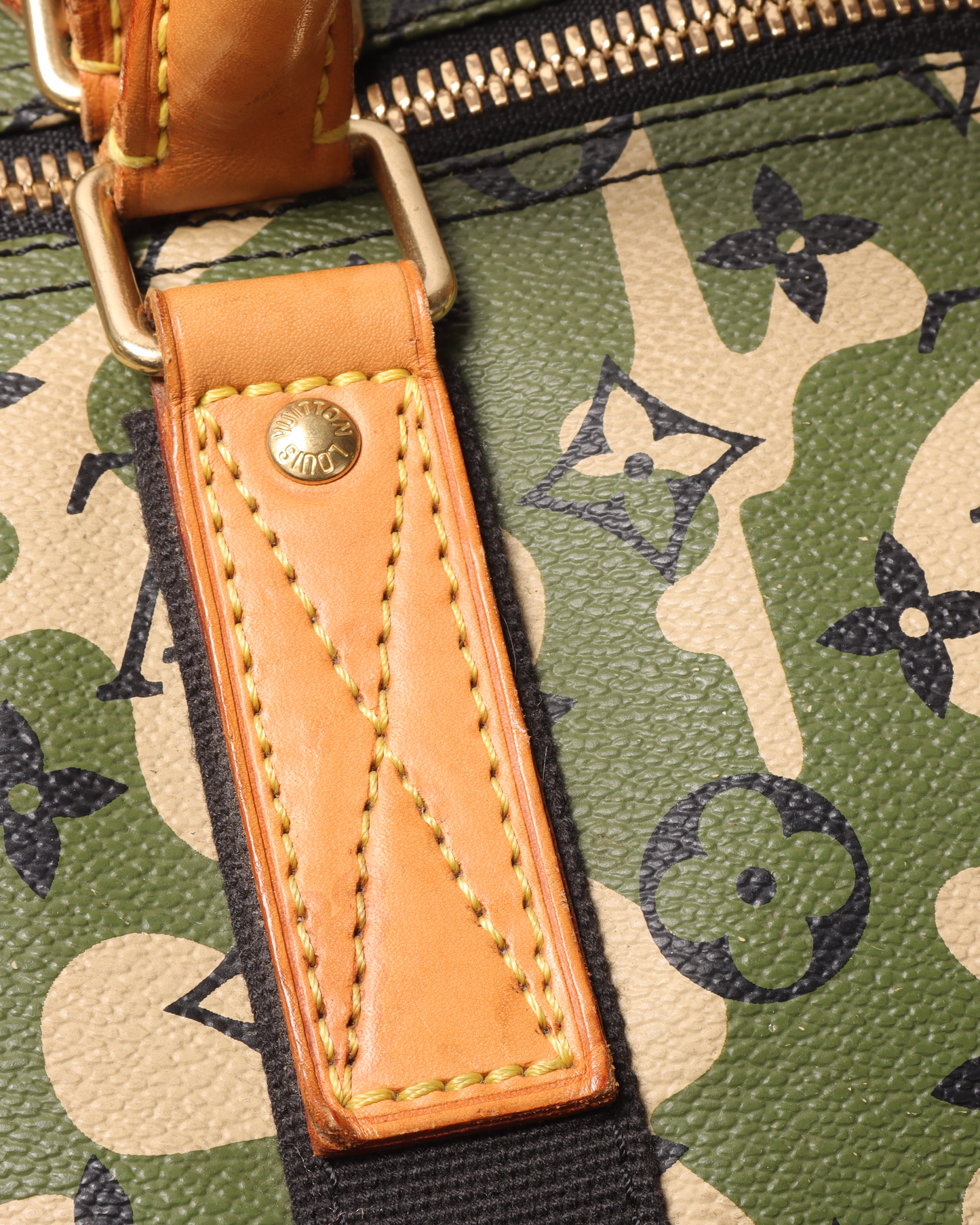 Takashi Murakami Keepall Bandouliere Monogramouflage 55 Green