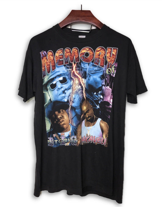 Notorius BIG Makaveli "In Memory of" Tribute Vintage T-Shirt