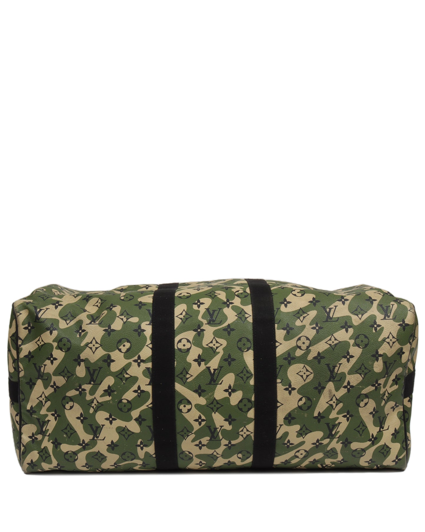 Takashi Murakami Keepall Bandouliere Monogramouflage 55 Green