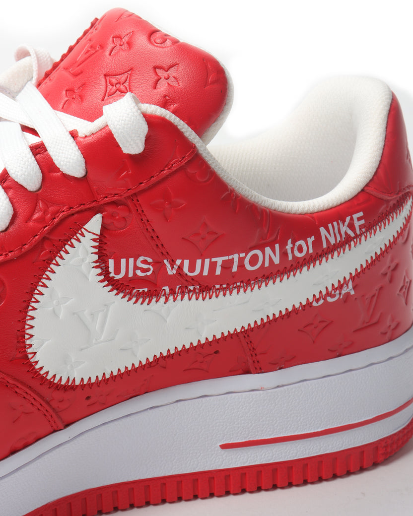 Louis Vuitton Air Force One 1 Low Red White by Virgil Abloh Mens Size 11