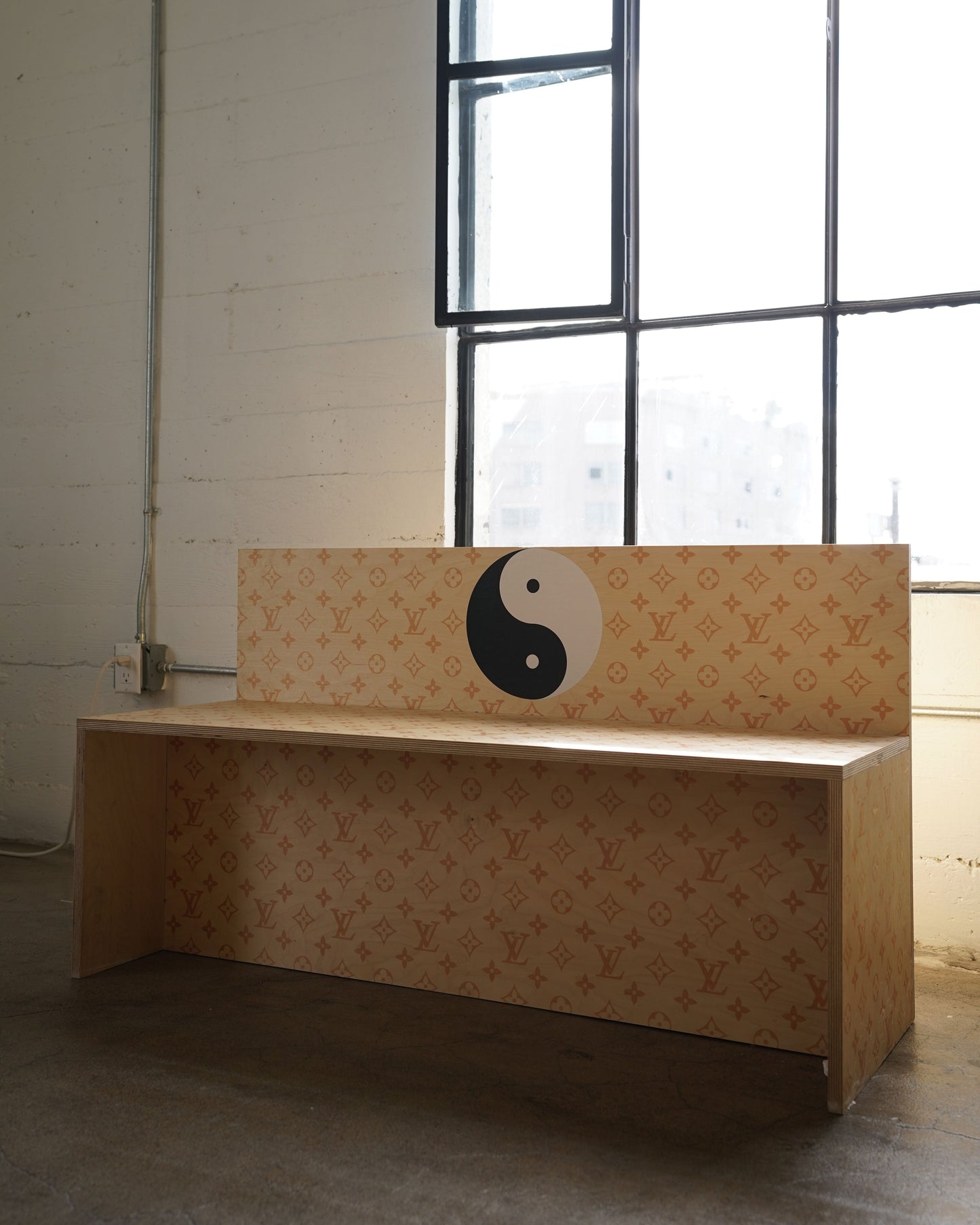 SS22 Runway "Yin & Yang" Monogram Wooden Bench