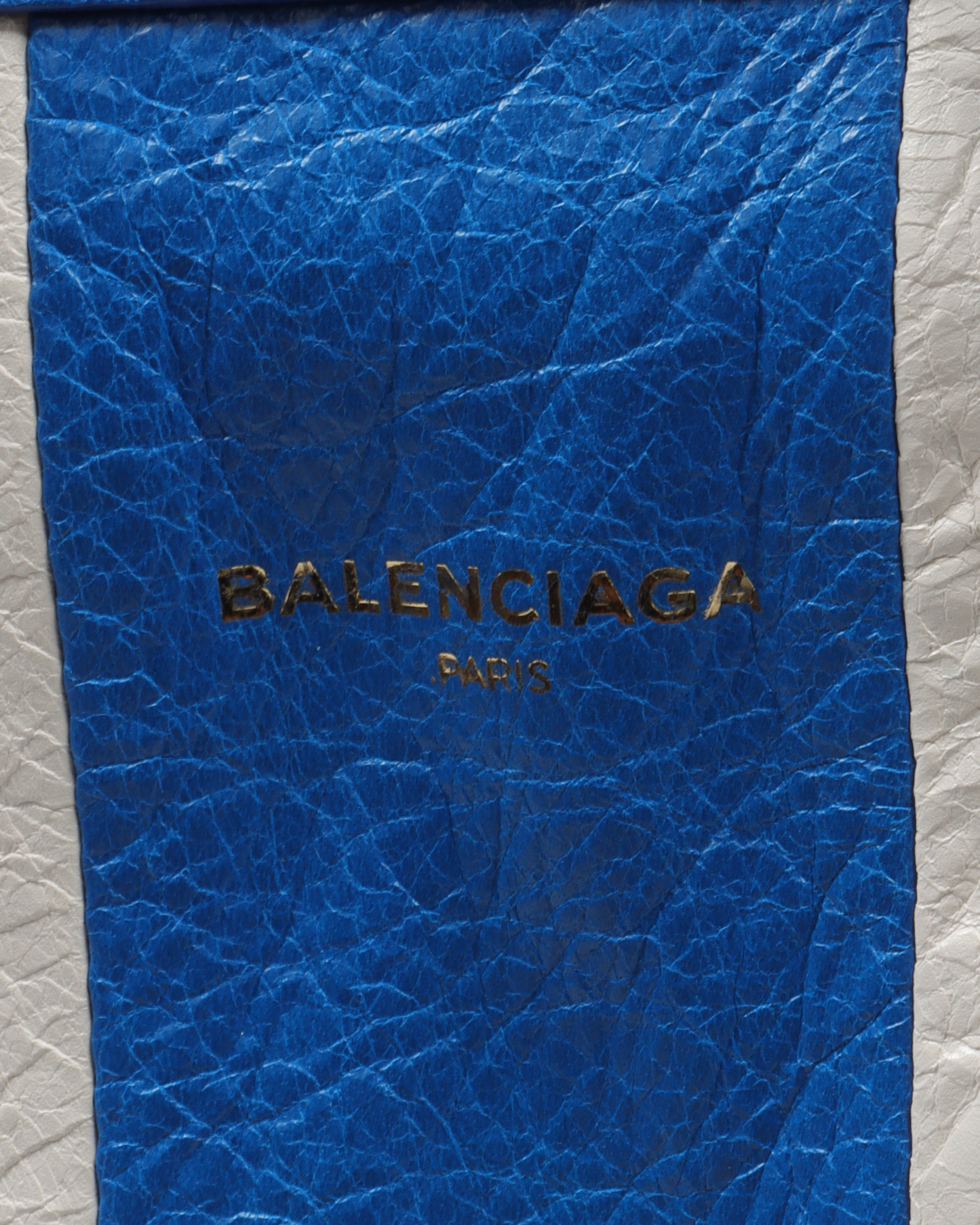 Blue and White Leather Bazar Bag