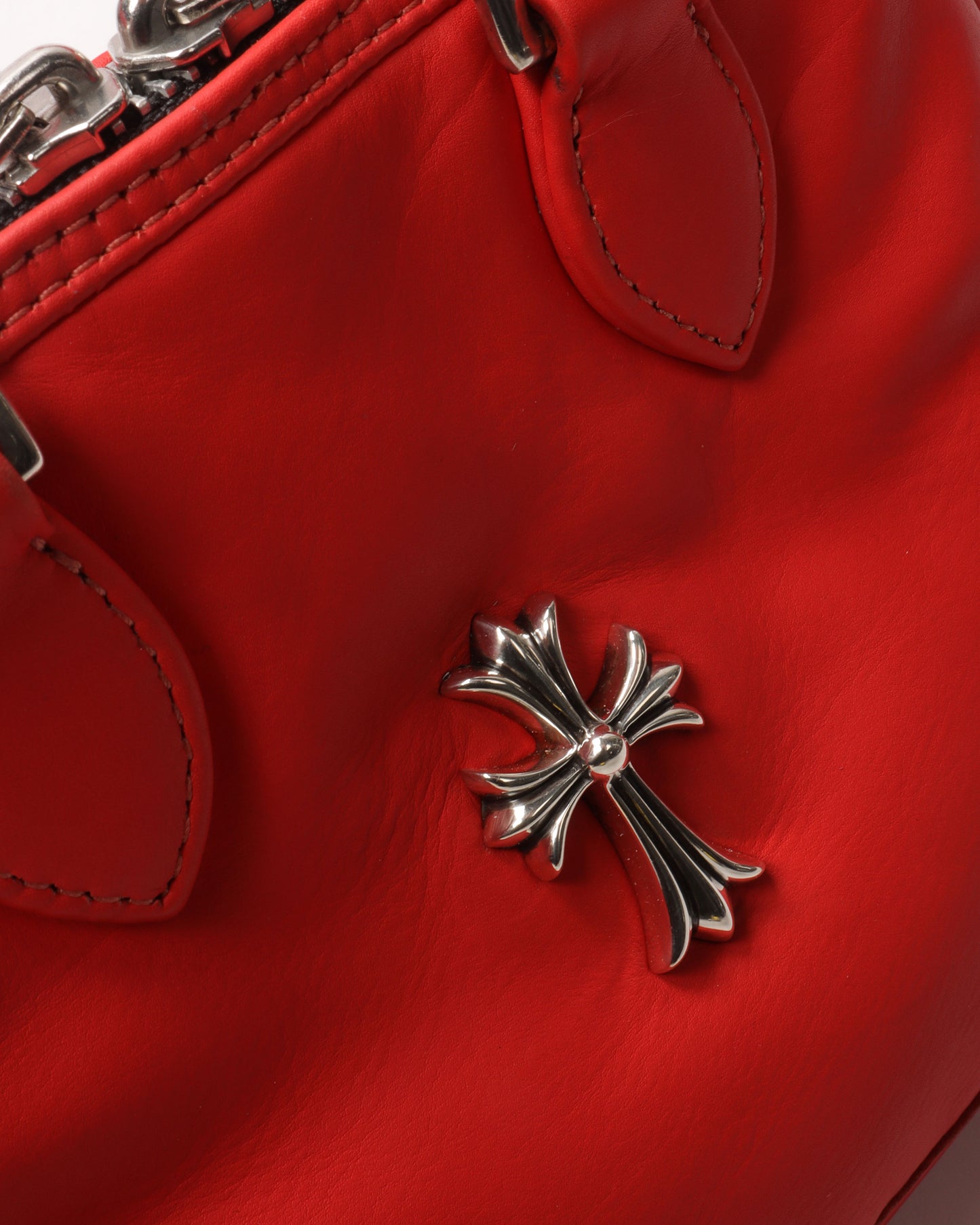 Leather "Fleur De Lis" Mini Bowling Bag