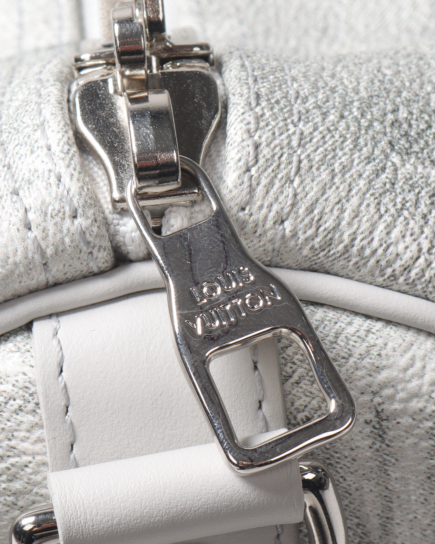 White Damier Salt Duffle Bag