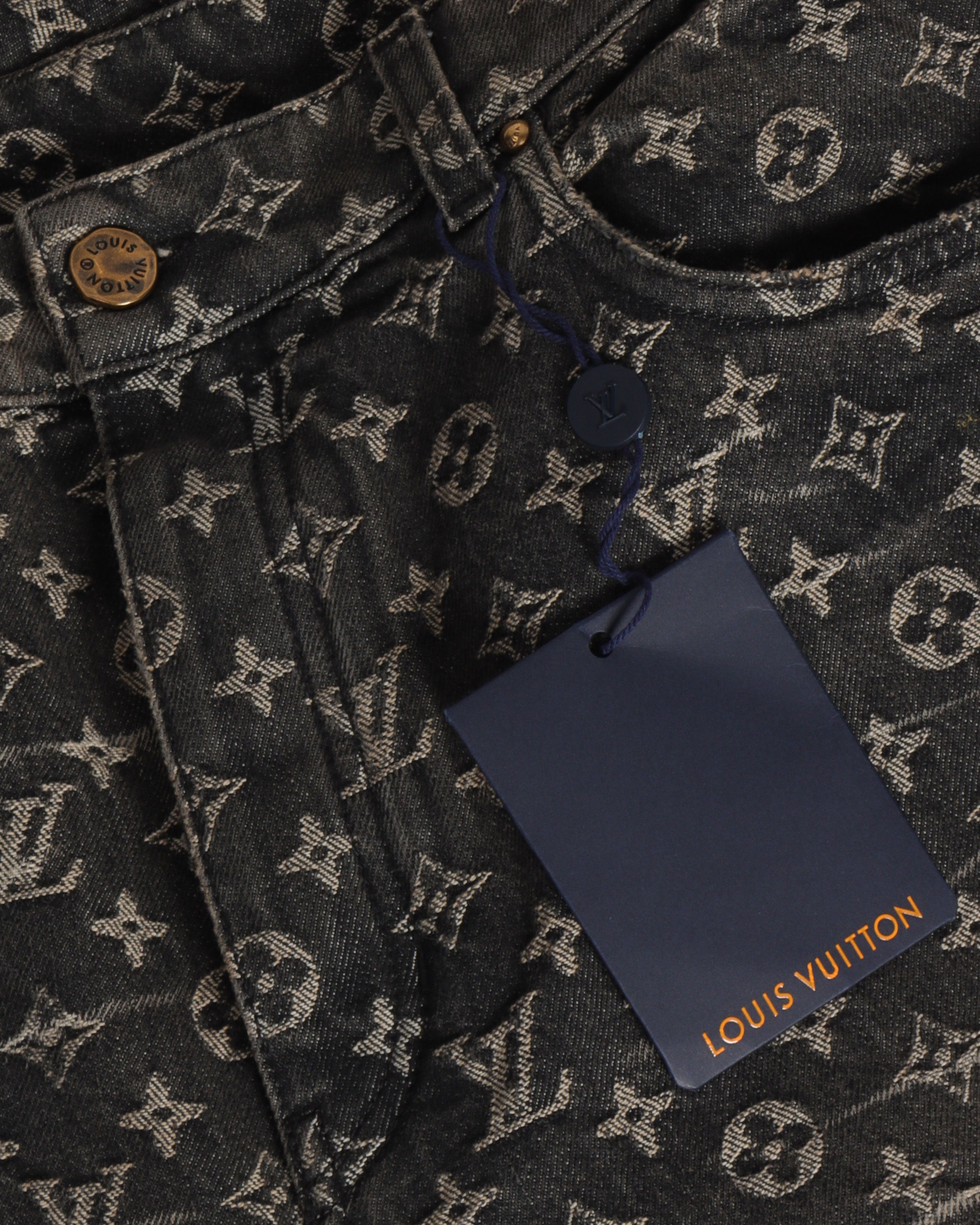 Louis Vuitton FW22 Runway distressed baggy Lv monogram jeans in 2023