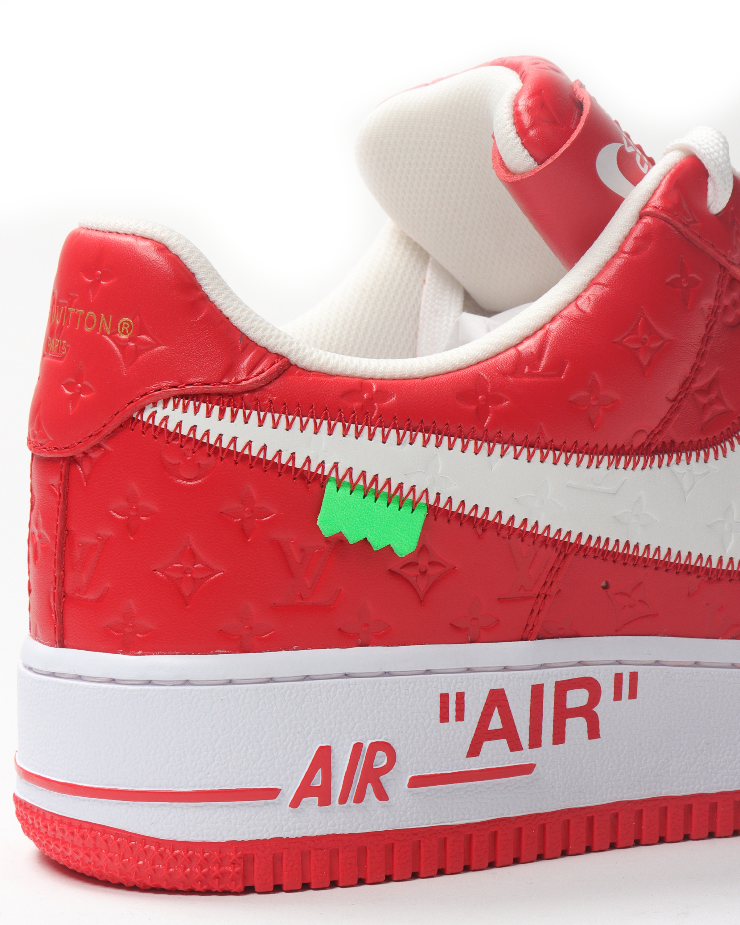 Nike Air Force 1 Louis Vuitton OFF White White/Red Sz 7 New $4500