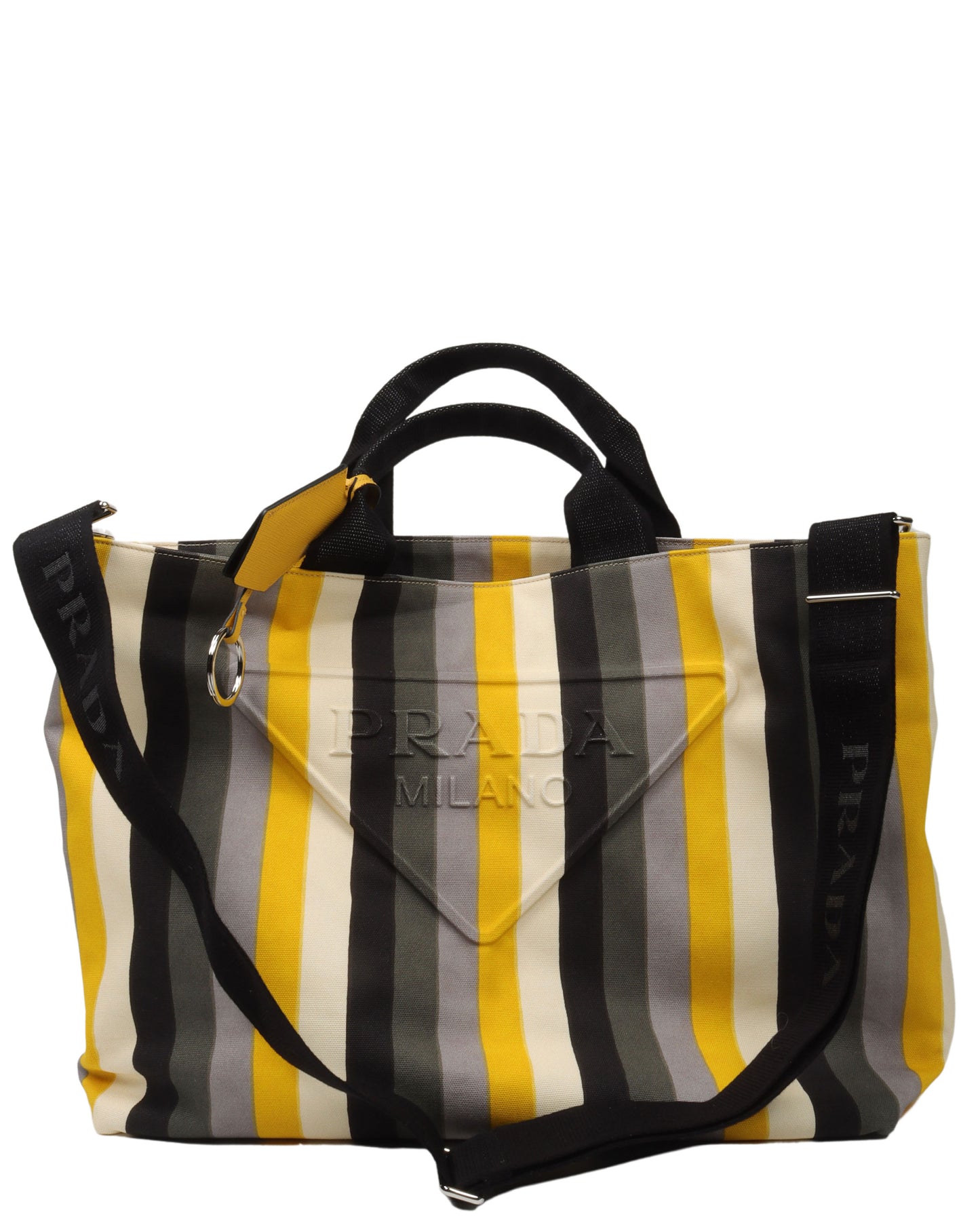 Leather Striped Tote Bag