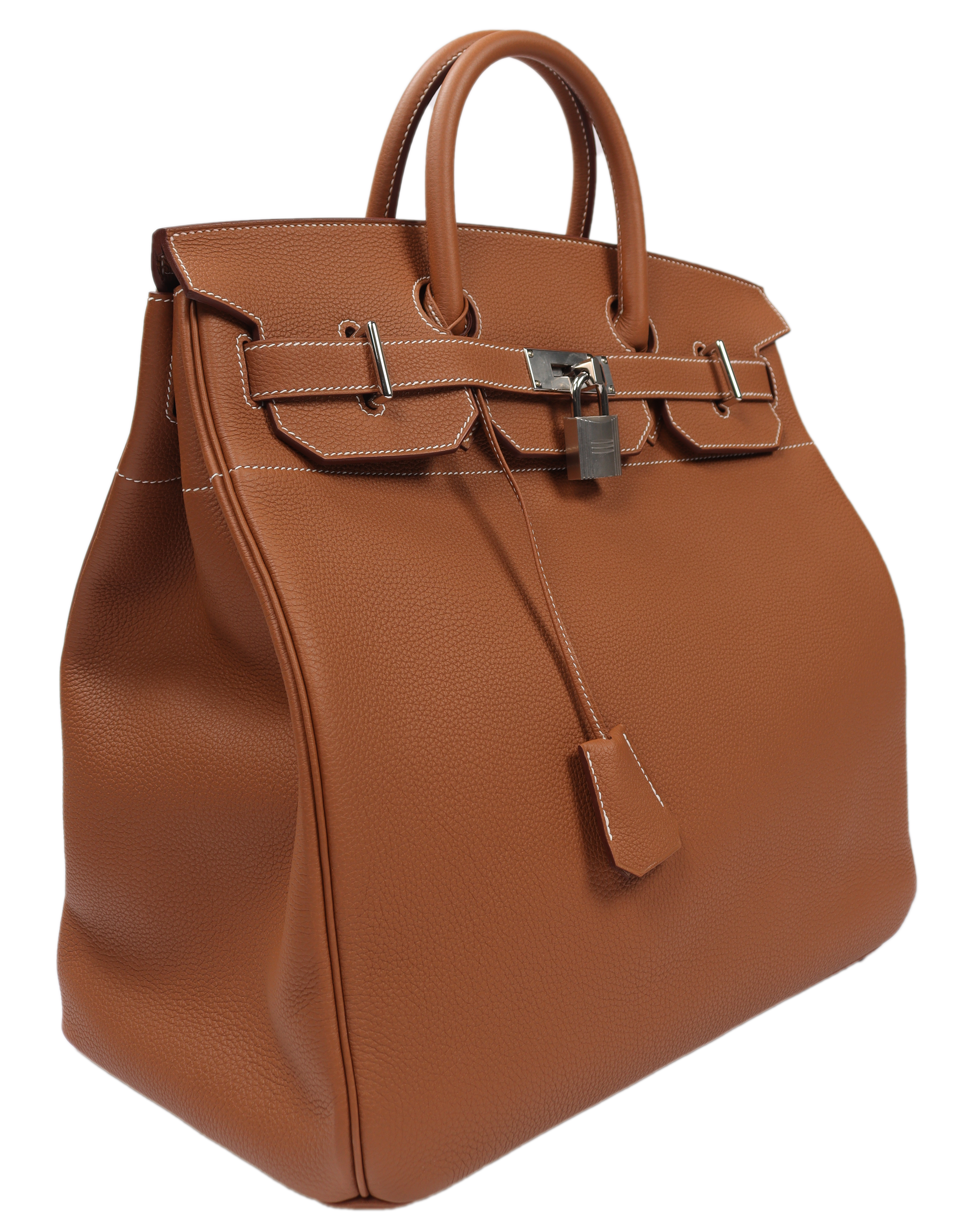 HERMES Haut a Courroies 40 Hand Bag Togo Leather Etoupe Z France 78007