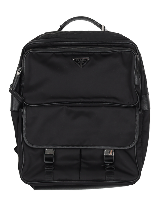 Nylon & Saffiano Leather Backpack