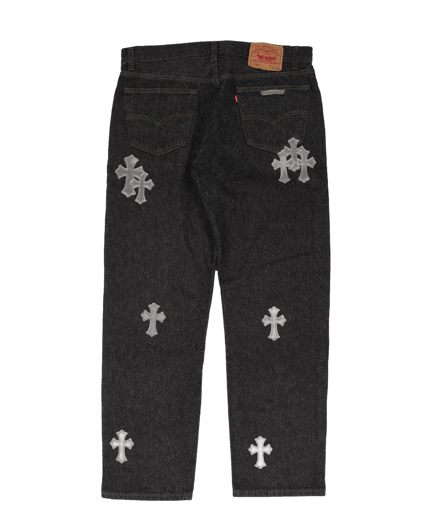 LEVI'S SILVER PONY HAIR CROSS PATCH RAW DENIM