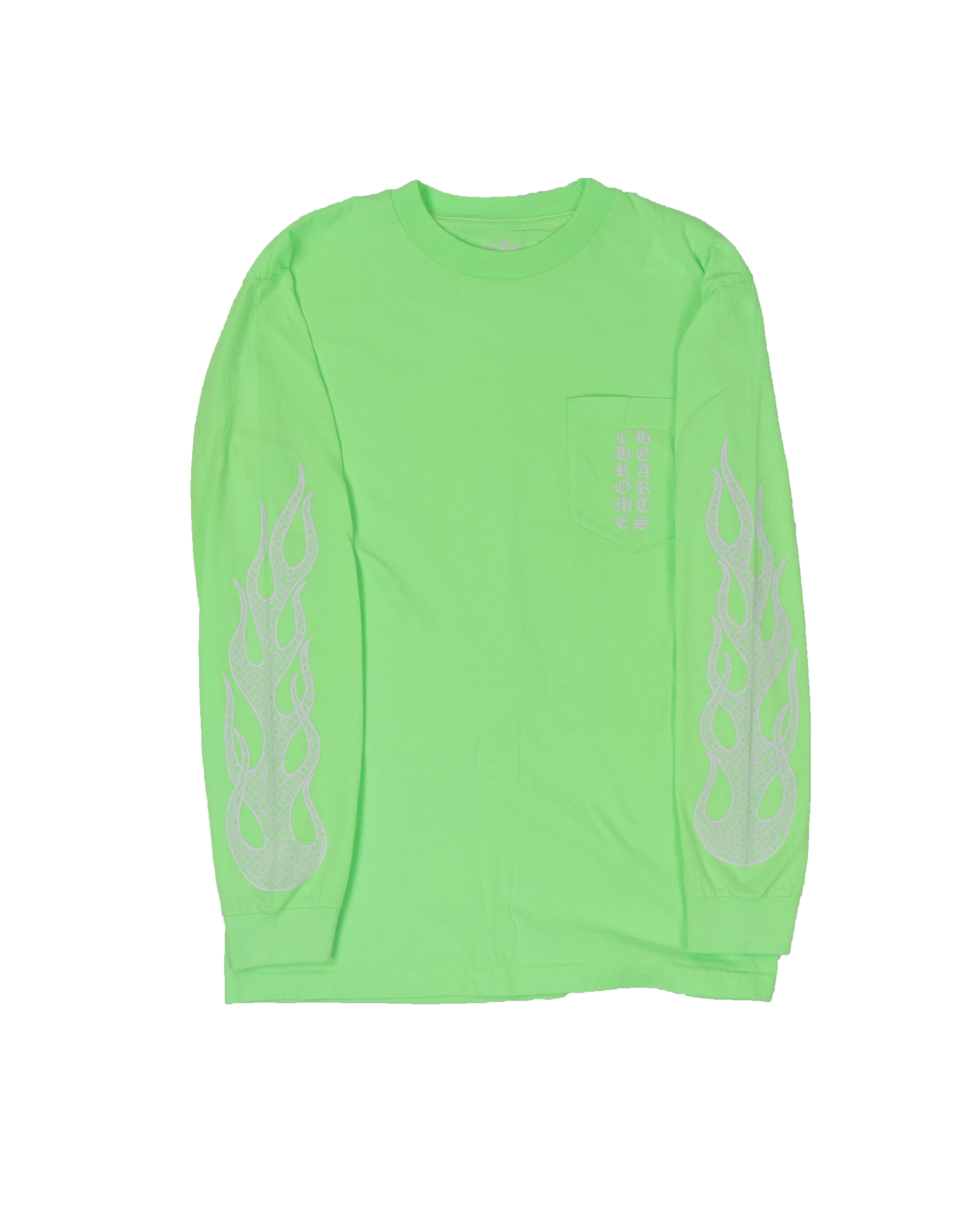 在庫わずか Chrome Hearts 99 Eyes long T-shirt Acidick Green Chrome Hearts CHROME HEARTS Mesh Jersey Long Sleeve Tee