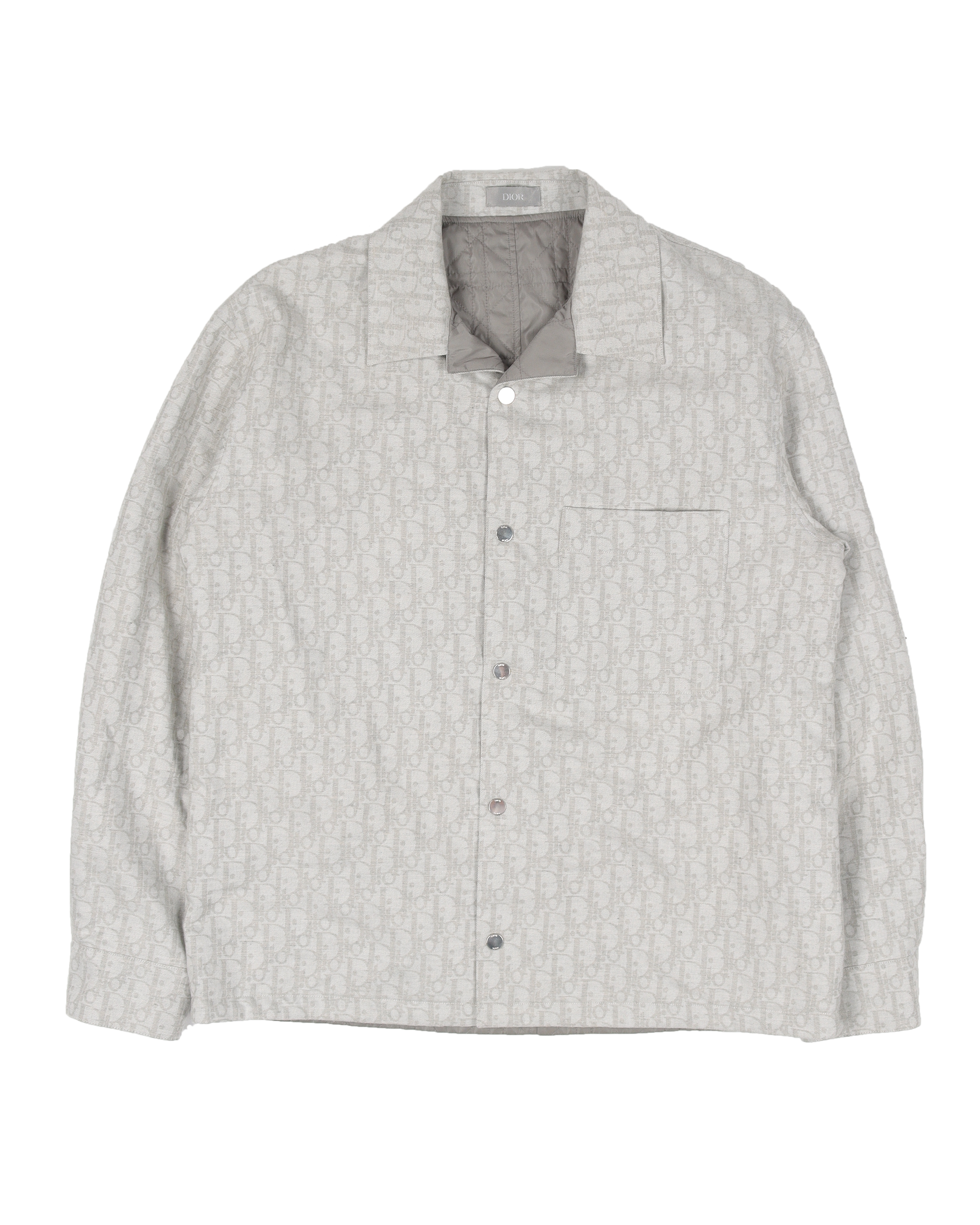 Grey Oblique Overshirt Jacket