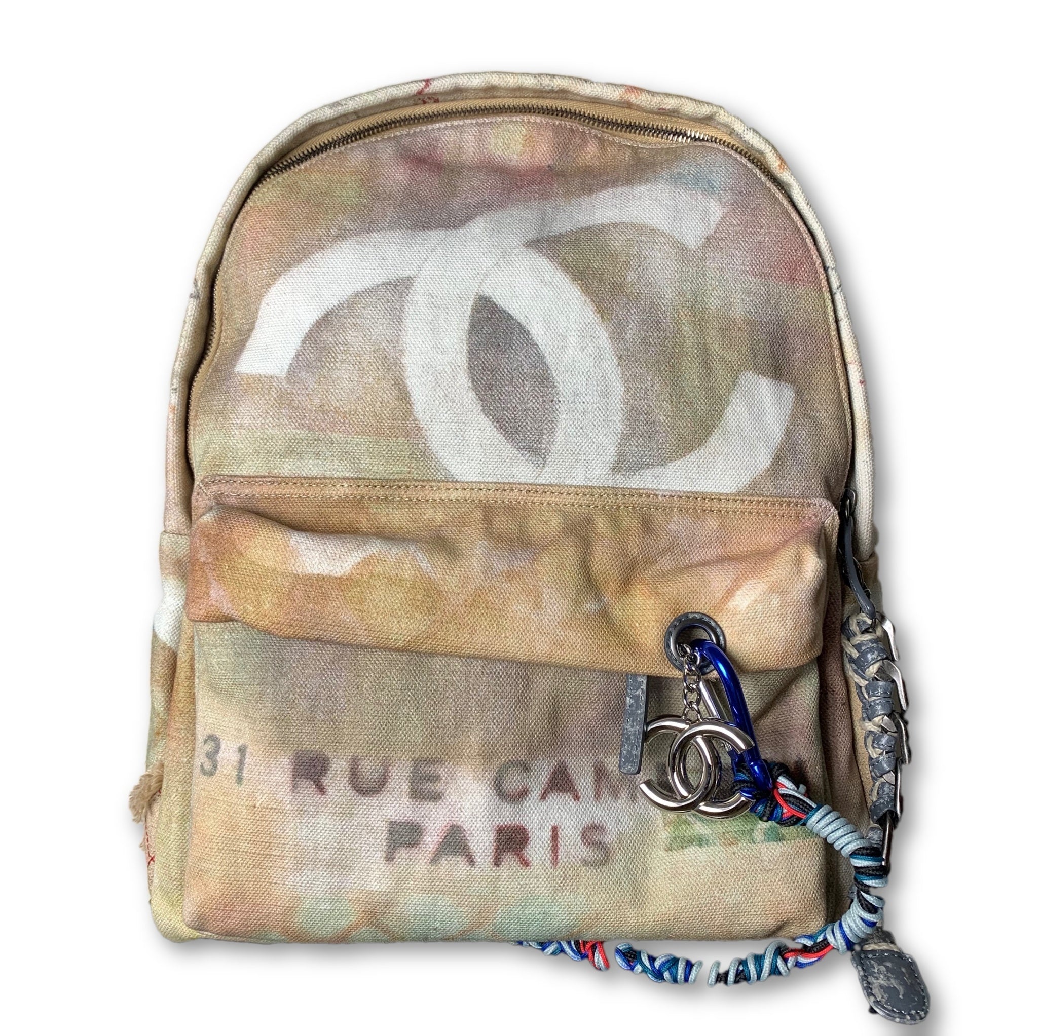 Chanel Grey And Multicolor Canvas Graffiti Art School Backpack