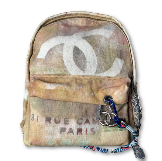 Graffiti Printed Canvas Backpack