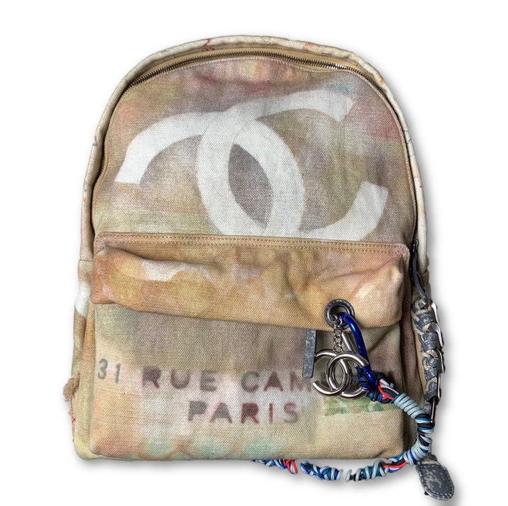 Chanel Graffiti Printed Canvas Backpack Large New in Box