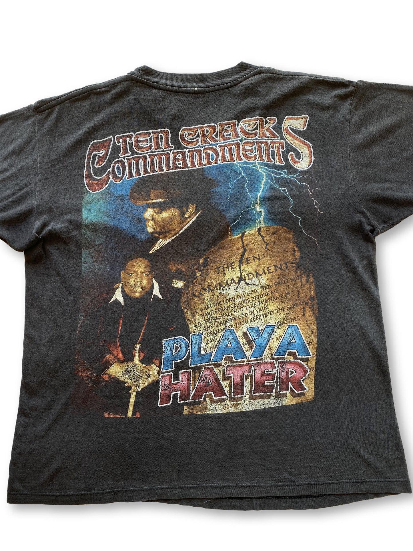 Vintage 90's Notorious B.I.G. Ten Crack Commandments Rap T-Shirt - XL