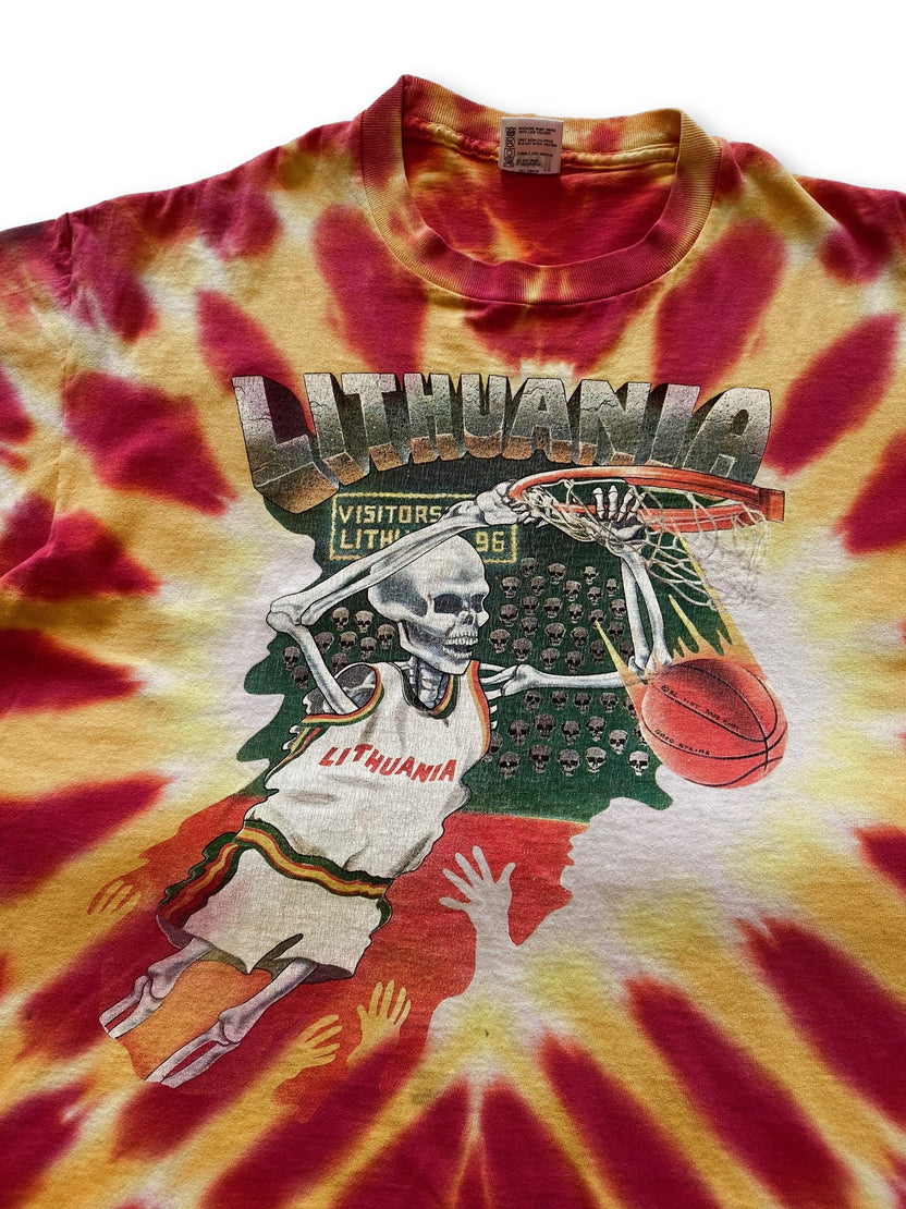 Vintage Tie-Dye Lithuania Basketball T-Shirt - XL