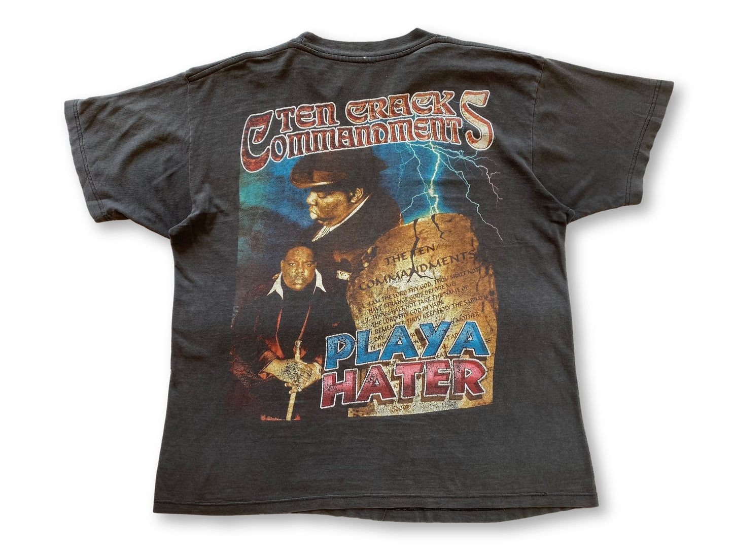 Vintage 90's Notorious B.I.G. Ten Crack Commandments Rap T-Shirt - XL