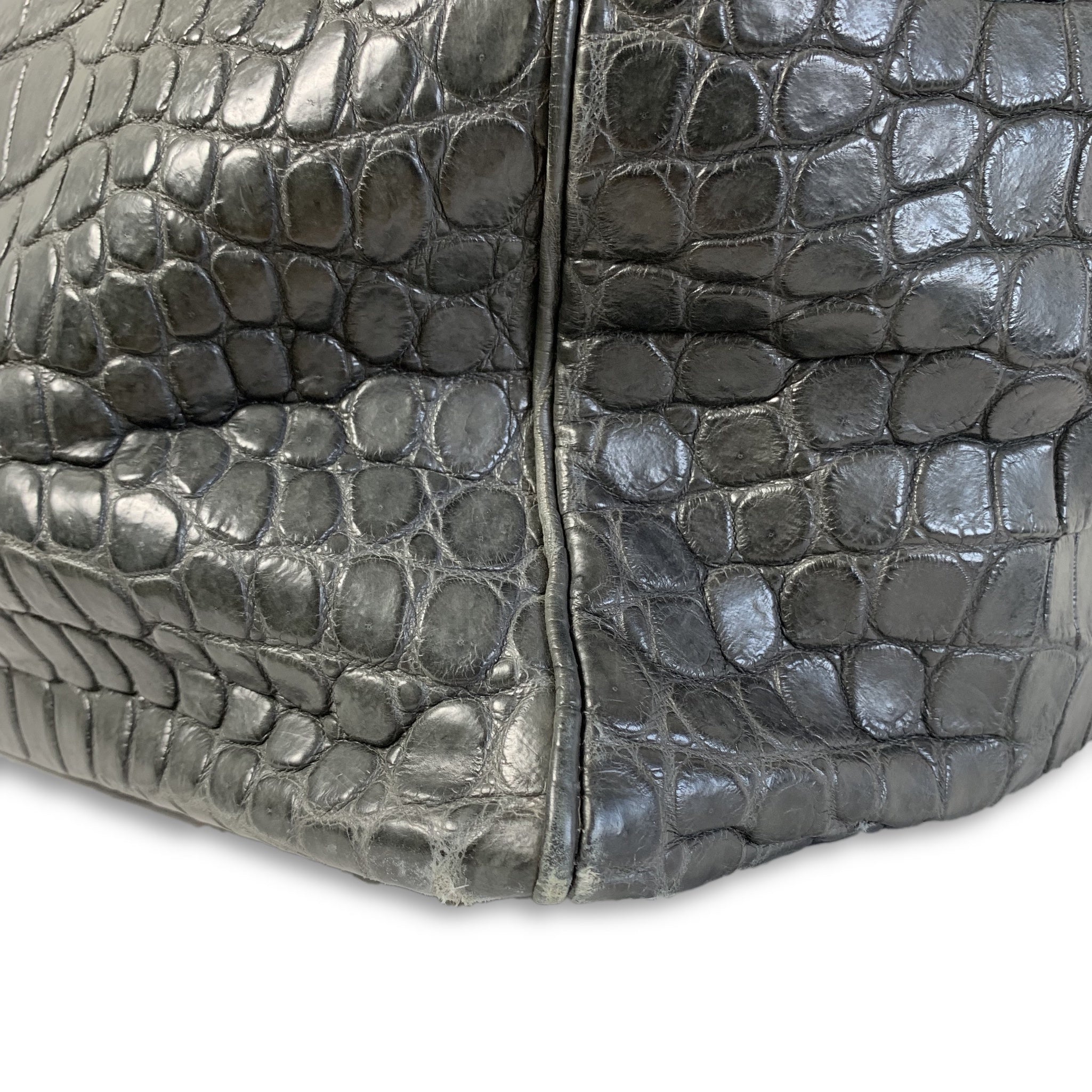 Birkin HAC 55cm Matte Elephant Grey Crocodile Palladium Hardware Bag