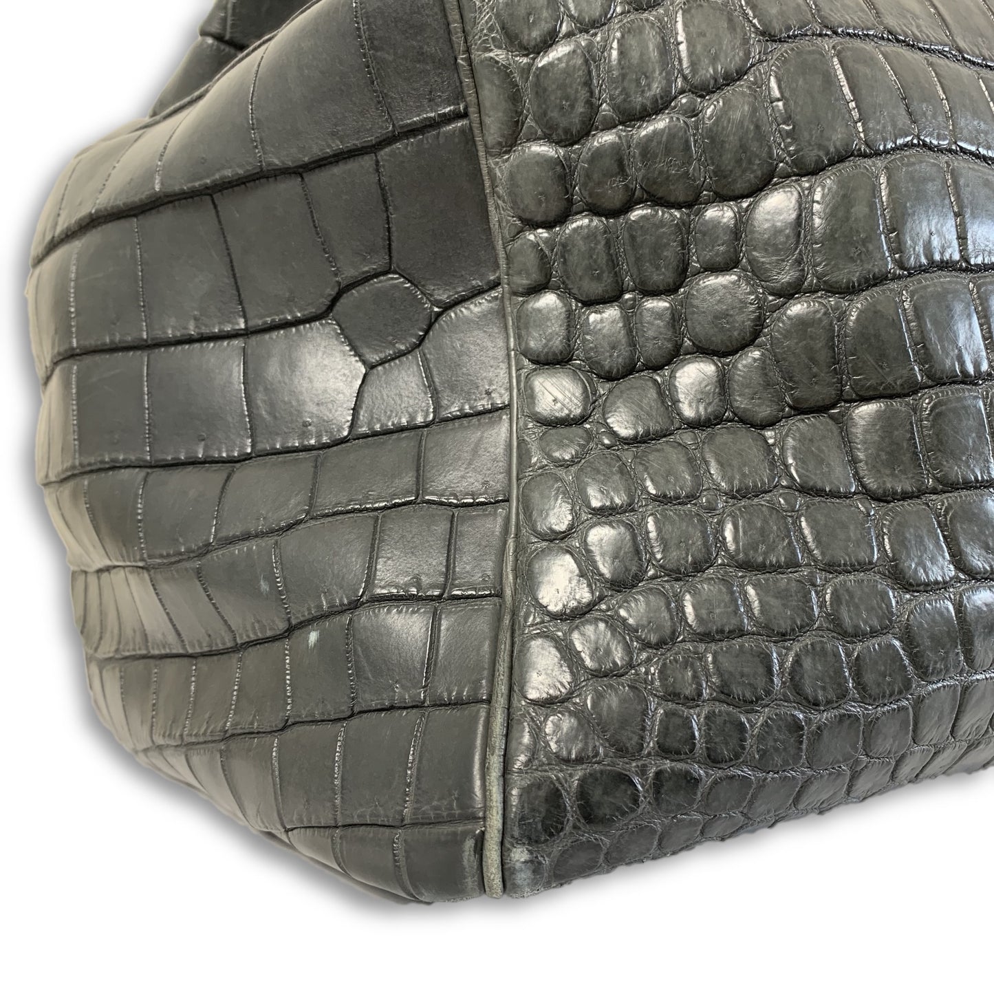 Birkin HAC 55cm Matte Elephant Grey Crocodile Palladium Hardware Bag