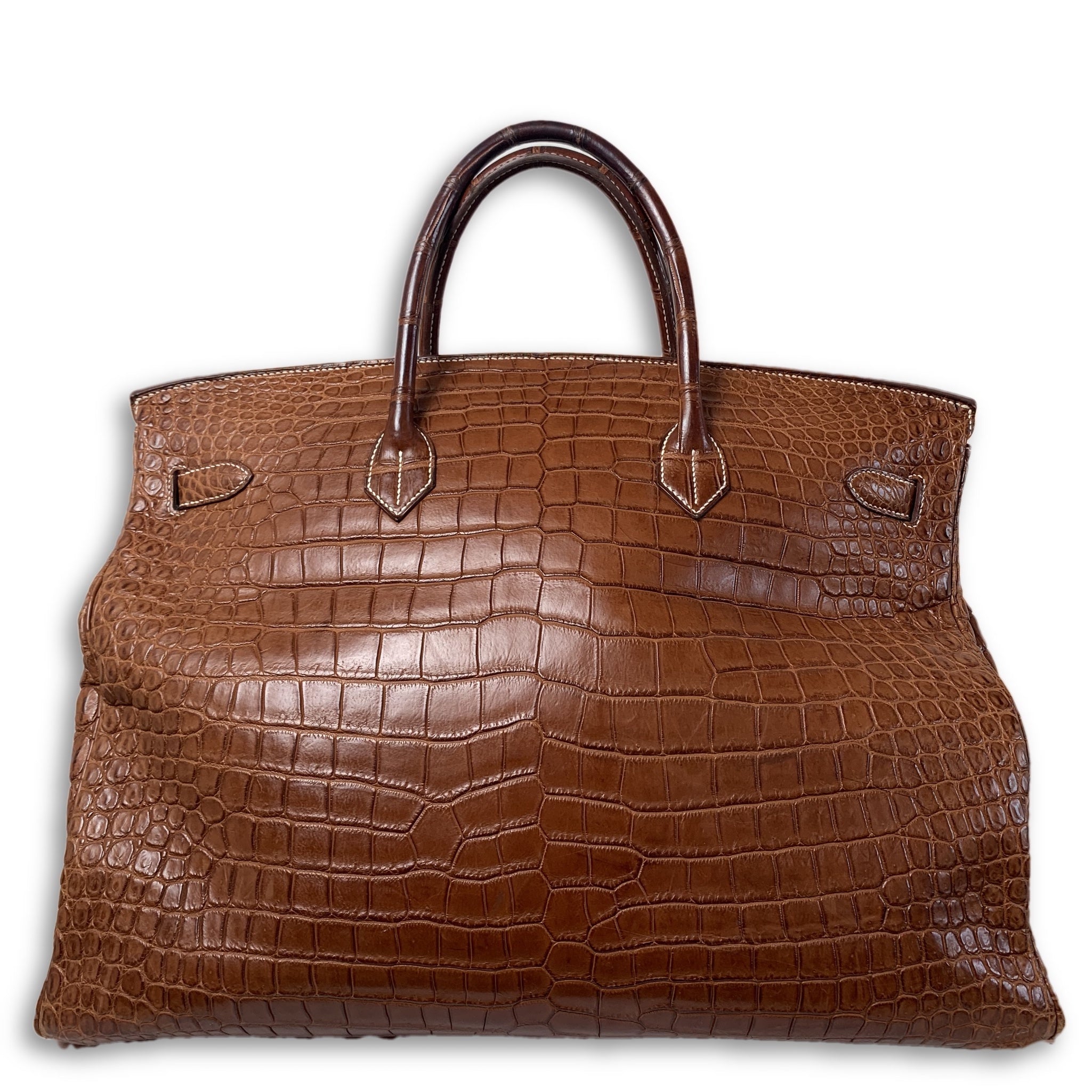 Hermes Hac 50 Birkin Bag Bag Crococo Mat Porosus Crocodile Palladium New  Full