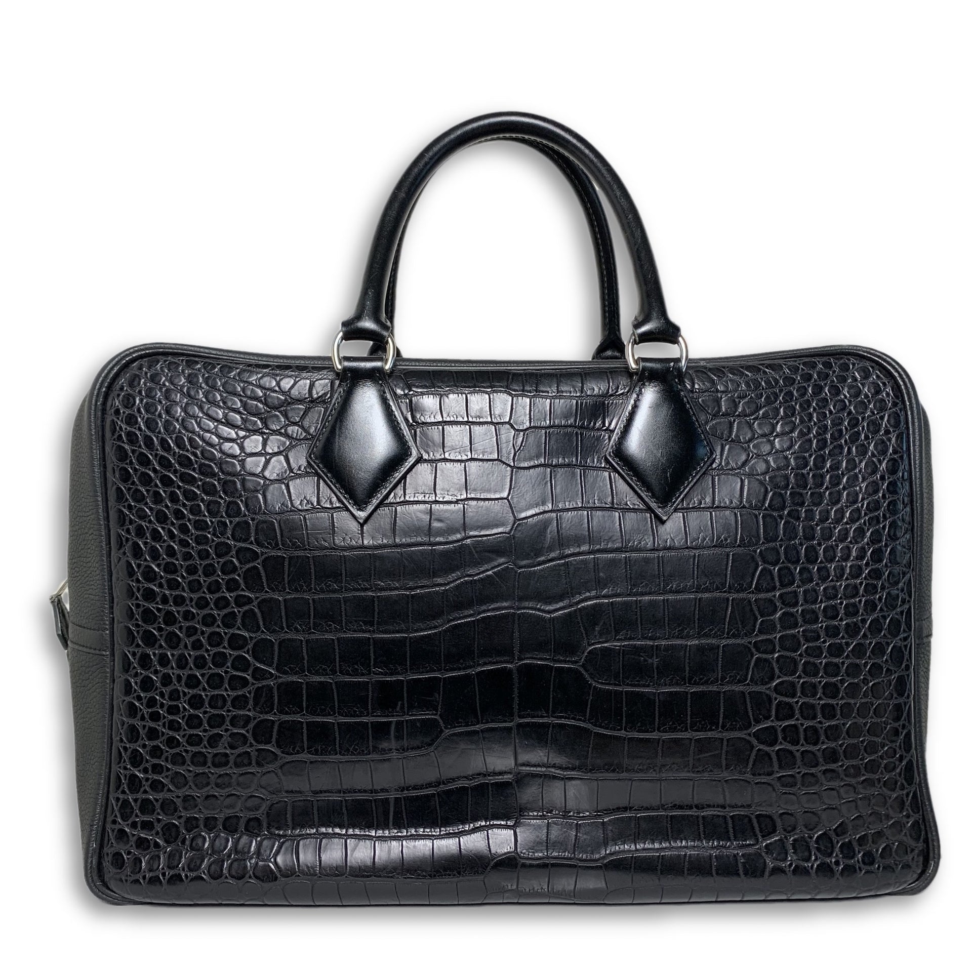 ゆ*ー様 フランス製⭐︎MEIER BRUECMER⭐︎黒レザー⭐︎ロンググロー Hermes Black Plume Croc Leather Bag 40CM – Justin Reed
