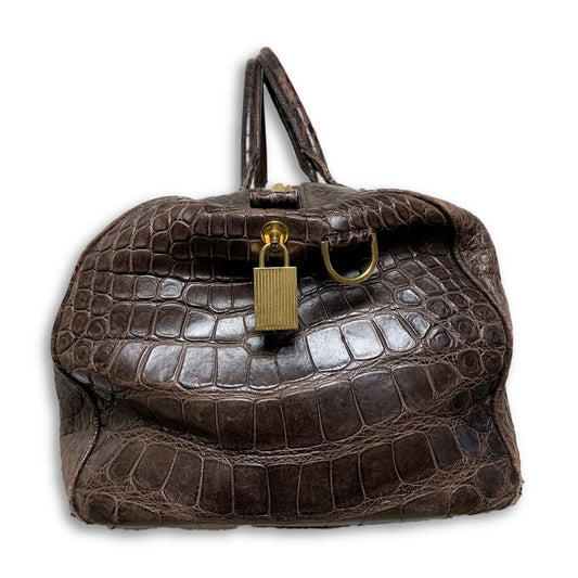 Buckley Alligator Brown Duffle Bag