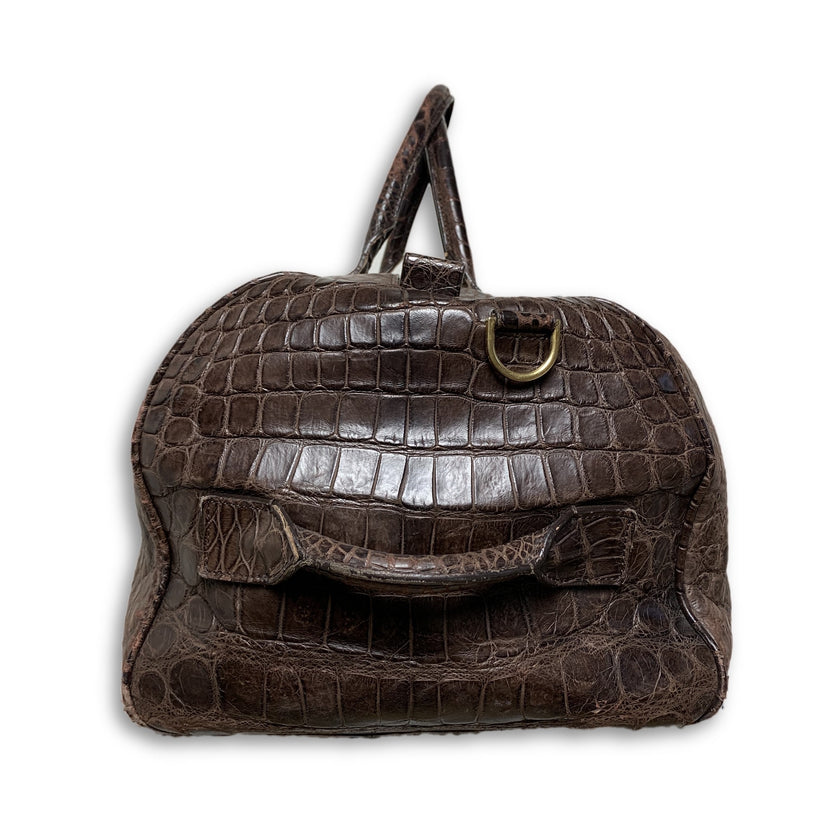 Buckley Alligator Brown Duffle Bag