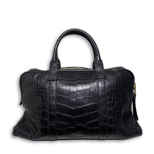 Buckley Alligator Black Briefcase – Justin Reed