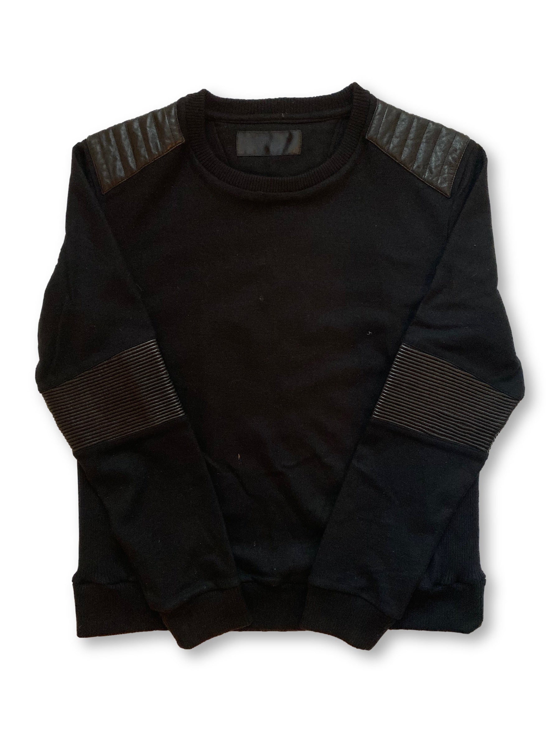 Leather Accented Sweater