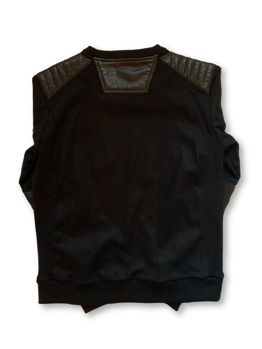 Leather Accented Sweater