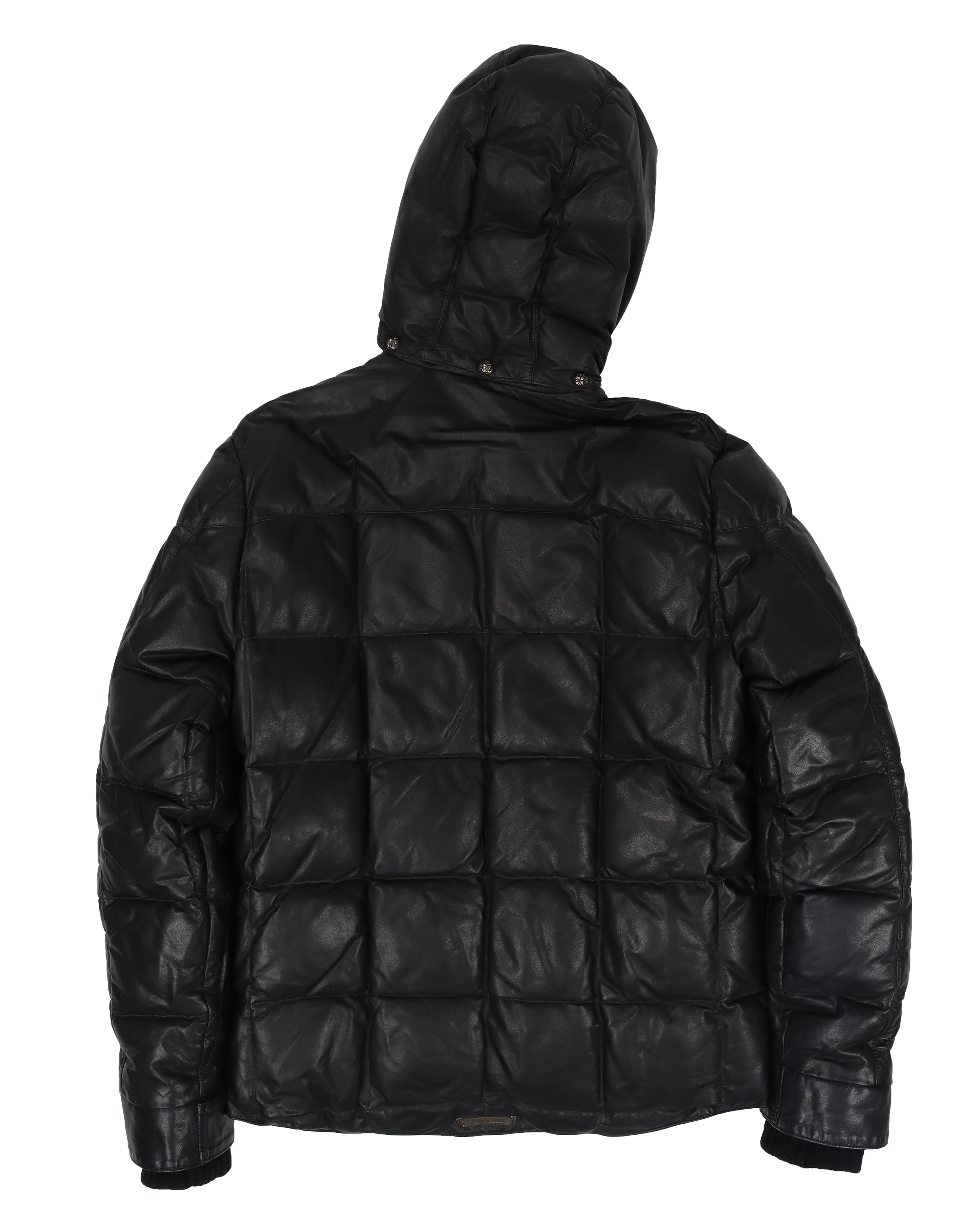 Leather Puffer Down Jacket