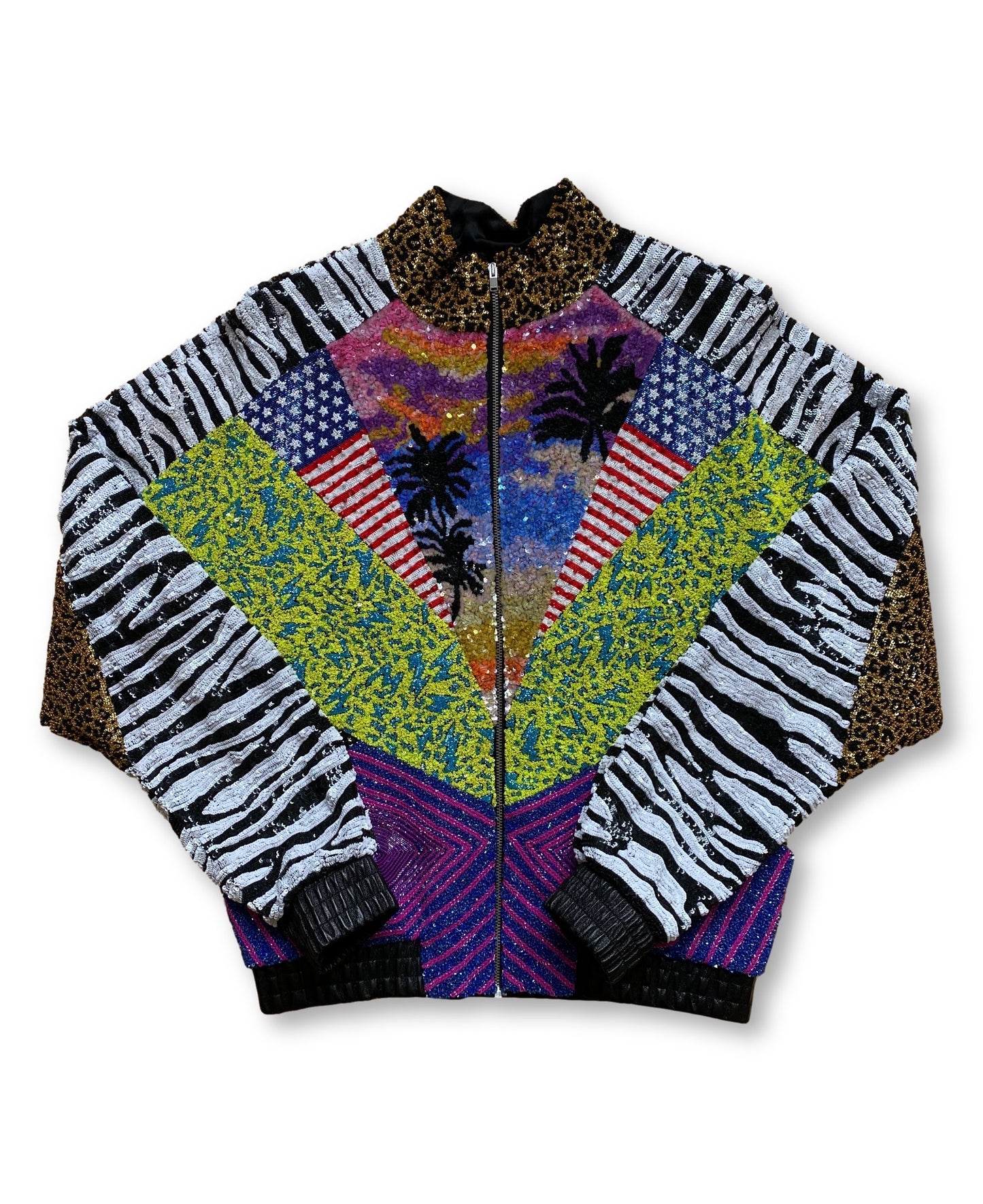 Saint Laurent SS16 Runway Sequin Bomber Jacket - Size 44