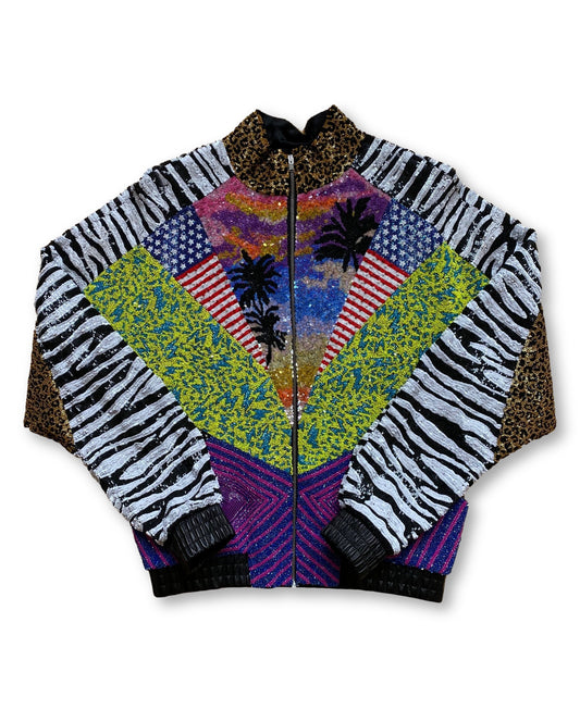 Saint Laurent SS16 Runway Sequin Bomber Jacket - Size 44