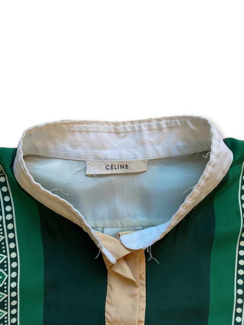 Celine by Phoebe Philo SS11 Silk Colorblock Shirt - Ākaibu Store