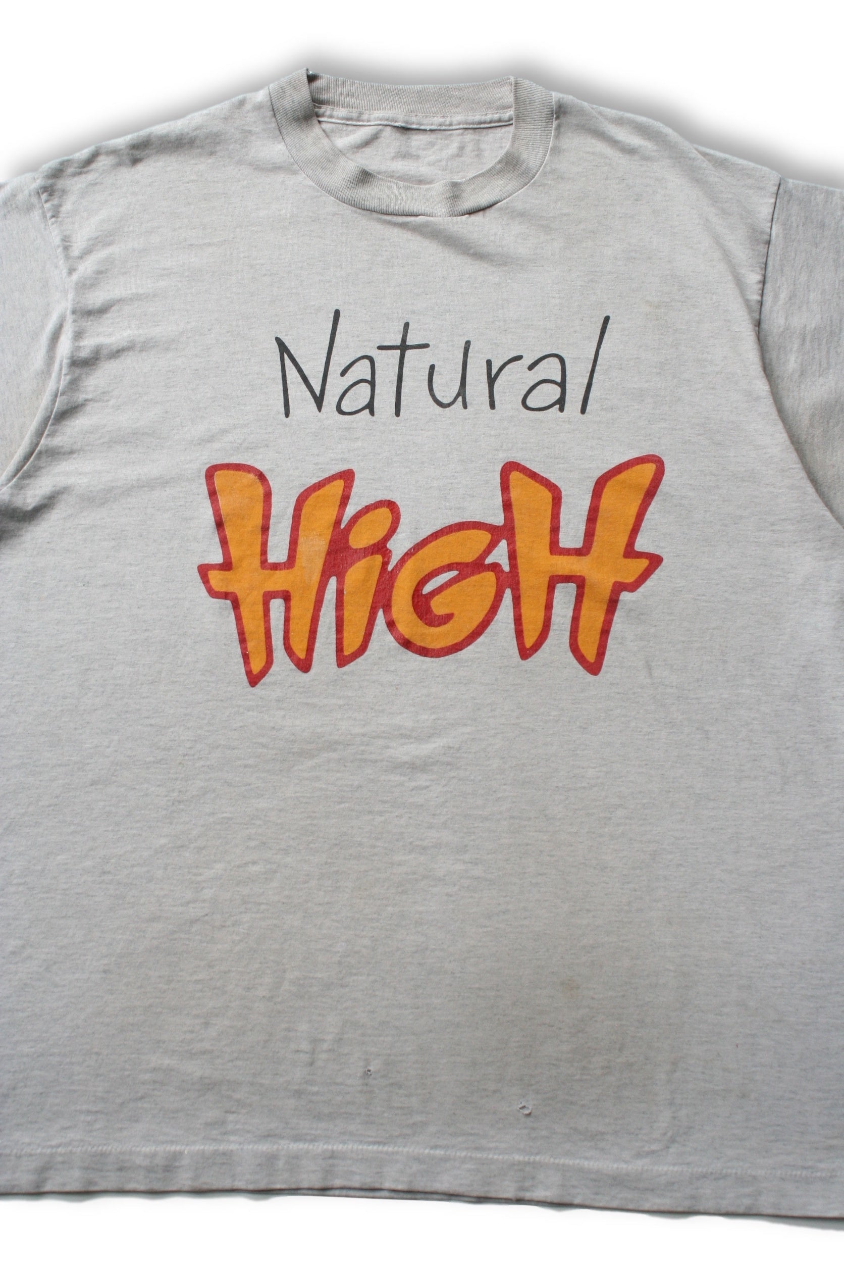 Vintage 80's 'NATURAL HIGH' Graphic T-Shirt - Gray - XL