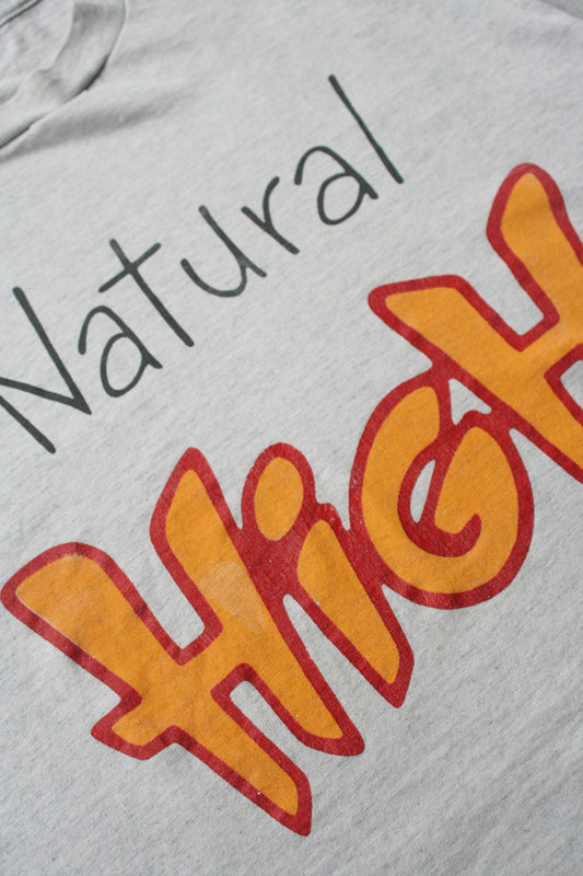 Vintage 80's 'NATURAL HIGH' Graphic T-Shirt - Gray - XL