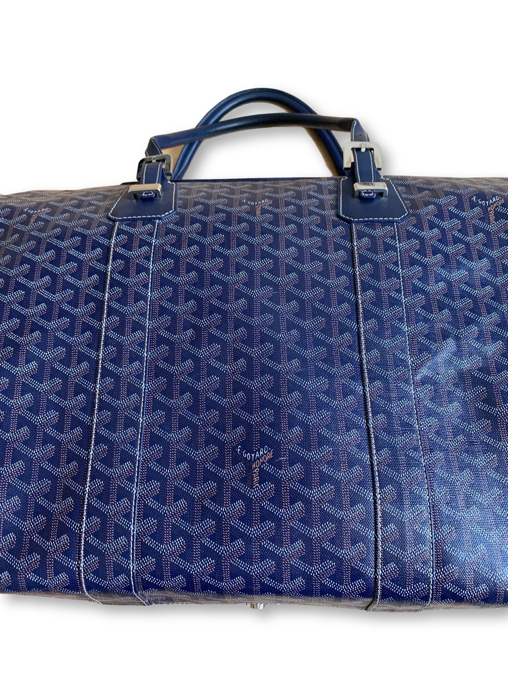 Blue goyard duffle shop bag