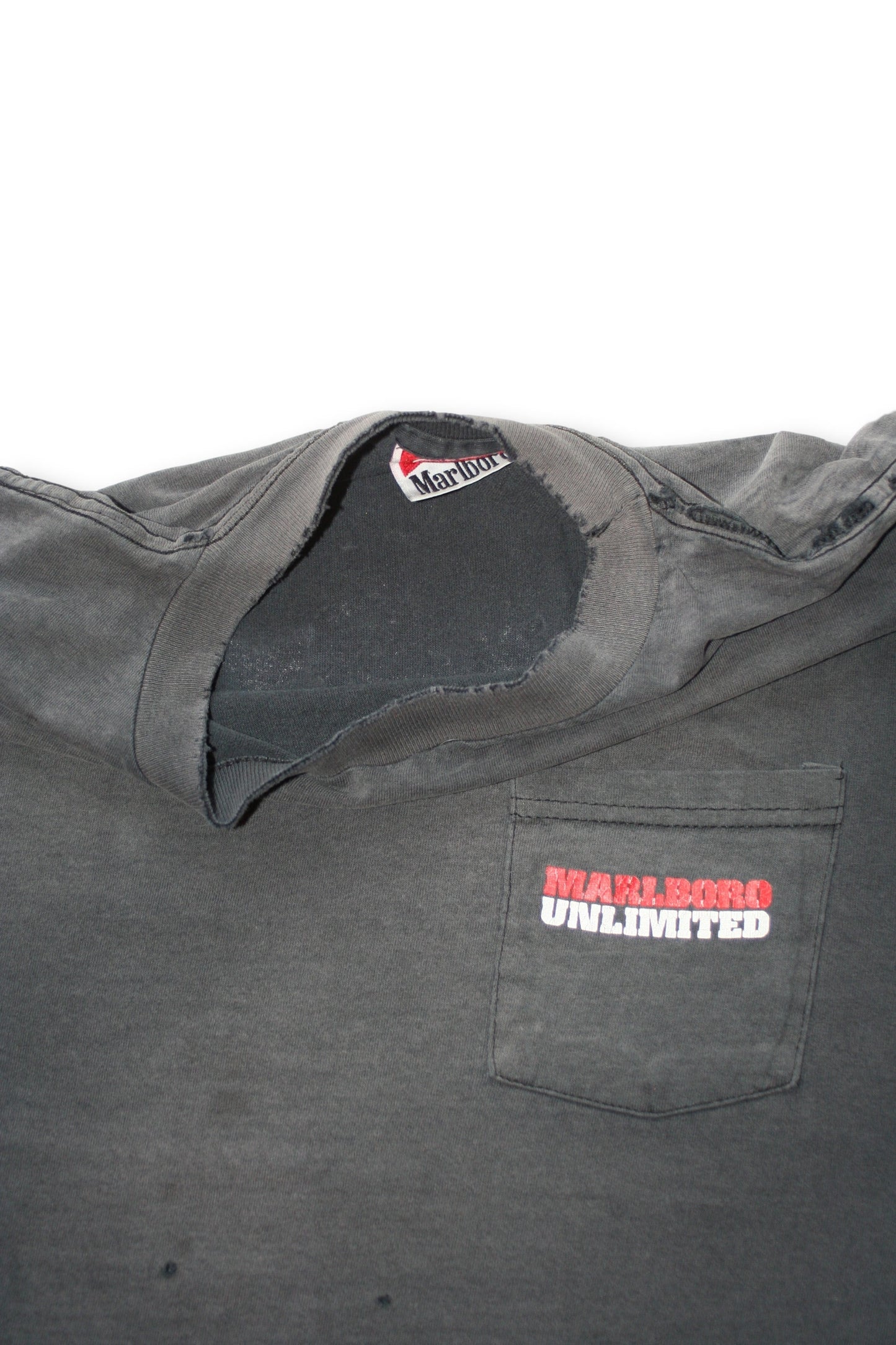 Vintage Thrashed & Faded Marlboro Pocket T-Shirt - L/XL