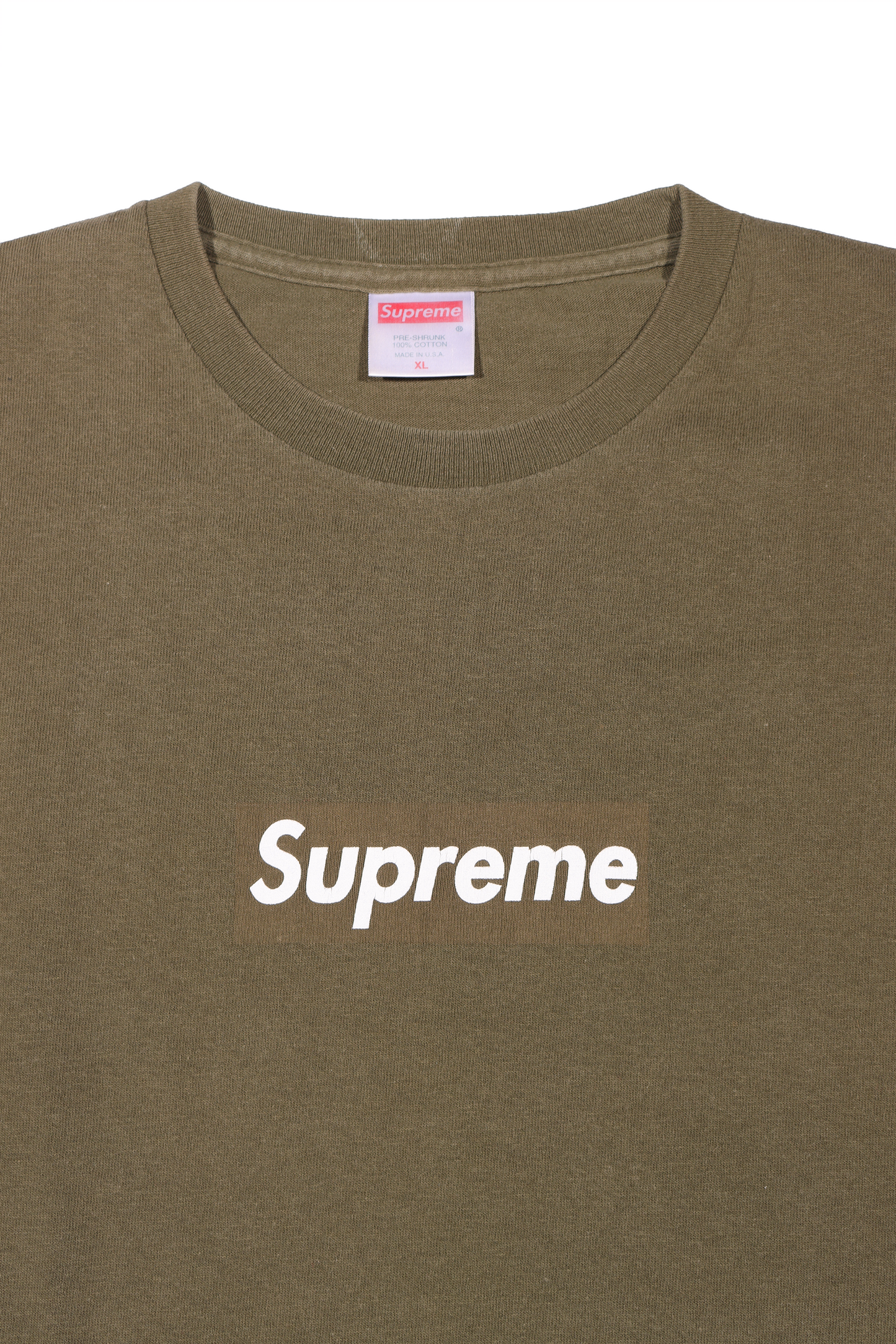 1990's Olive Box Logo Tee