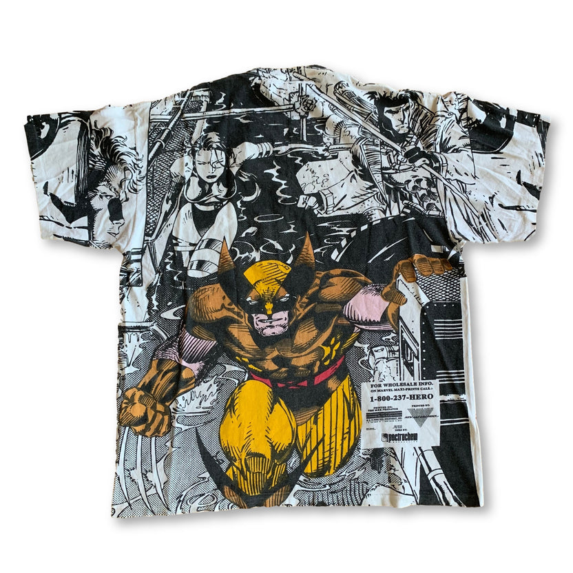 Vintage 1991 X-MEN All Over Jim Lee Marvel T-Shirt - XL
