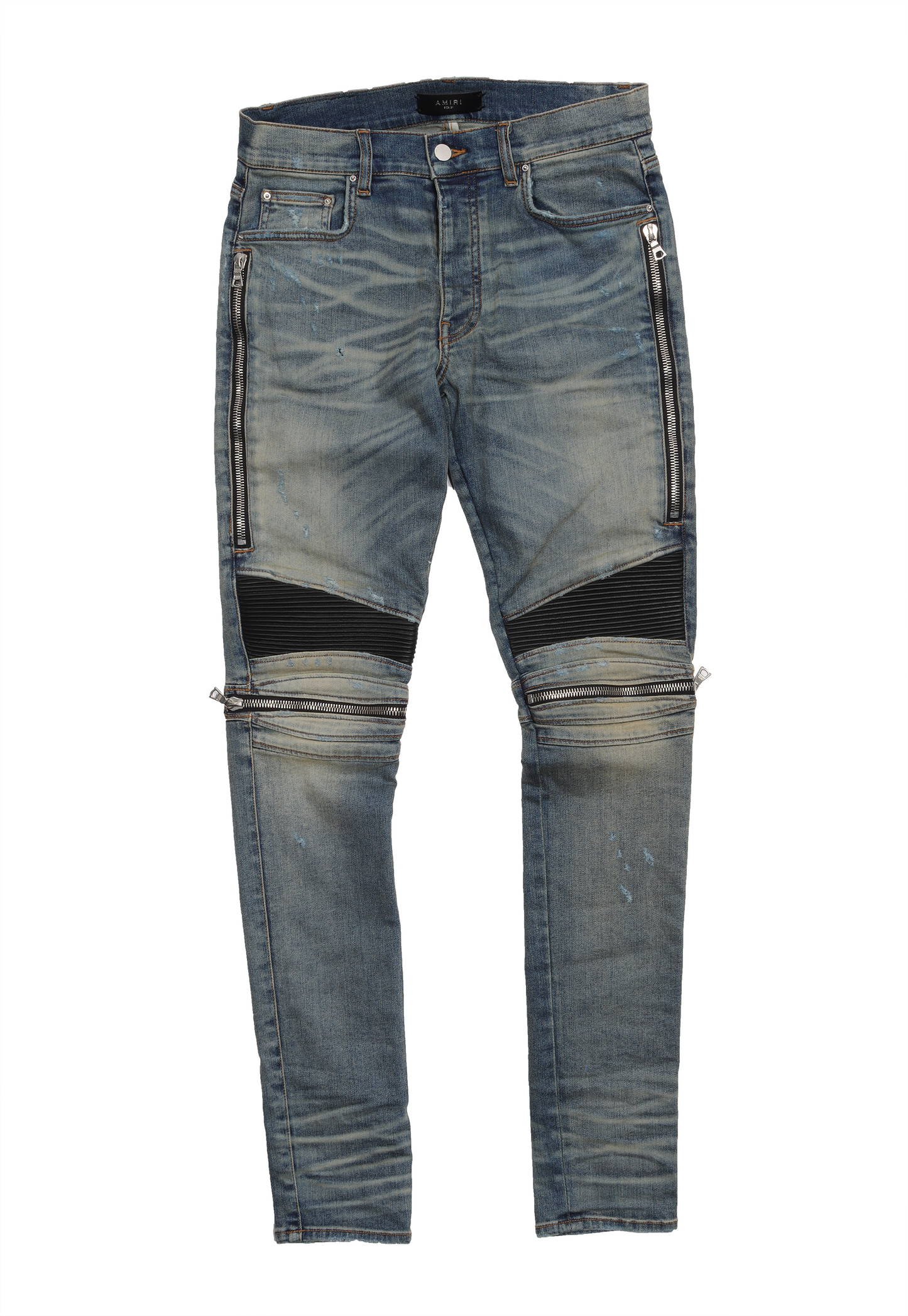 Leather Patch Moto Denim