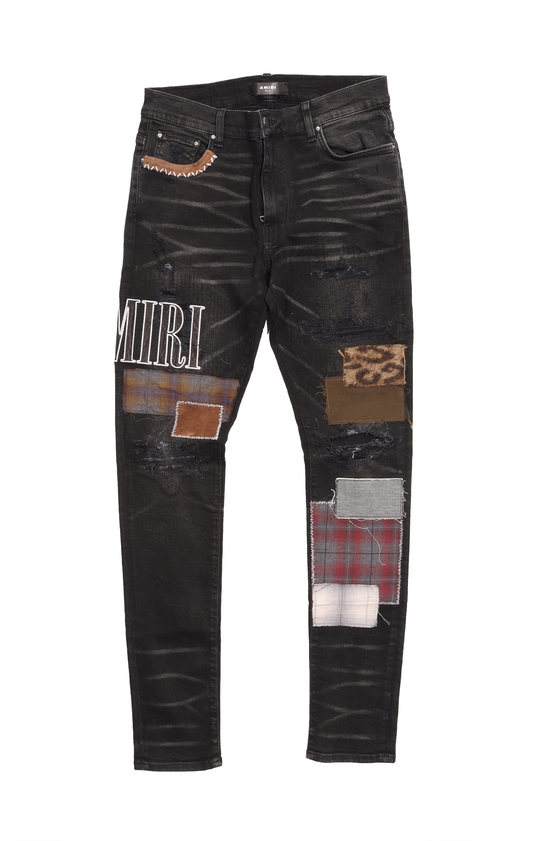 Distressed Patchwork Denim