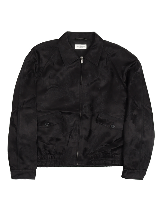 Palm Jacquard Silk Blend Jacket
