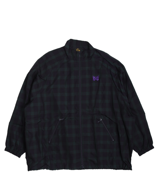 Run-Up Plaid Windbreaker Jacket